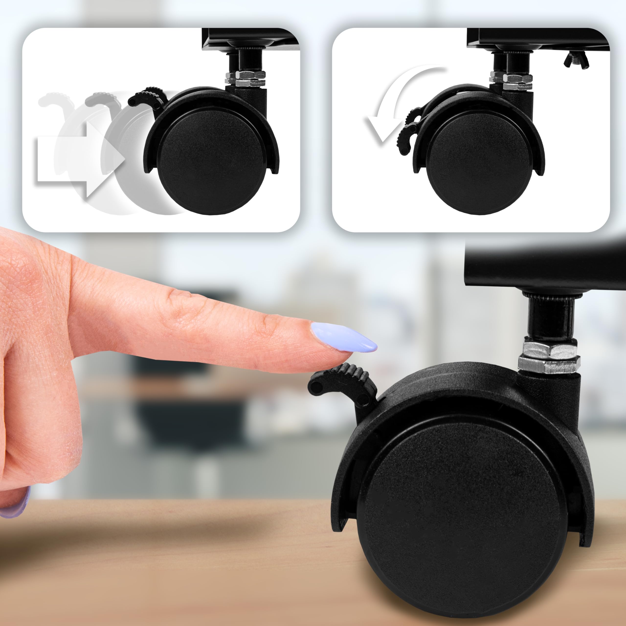 Duronic DMHD2 carrello per computer | Supporto per CPU con 4 rotelle | Regolabile | Compatibilità universale | Sostegno per torre sotto la scrivania | Rotelle bloccabili