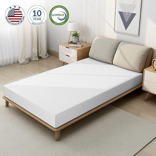 Miniatura 2 de IULULU Colchón matrimonial de espuma viscoelástica de 6 pulgadas en una caja, tamaño matrimonial para litera, firmeza media, certificado
