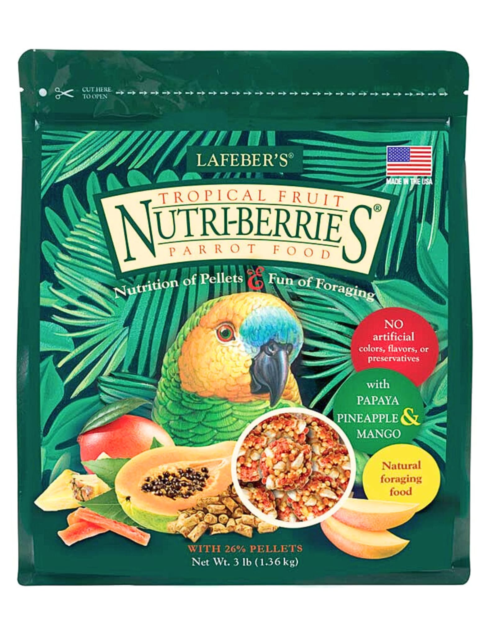 Lafeber Tropical Nutritrie Parrot 1.36 kg