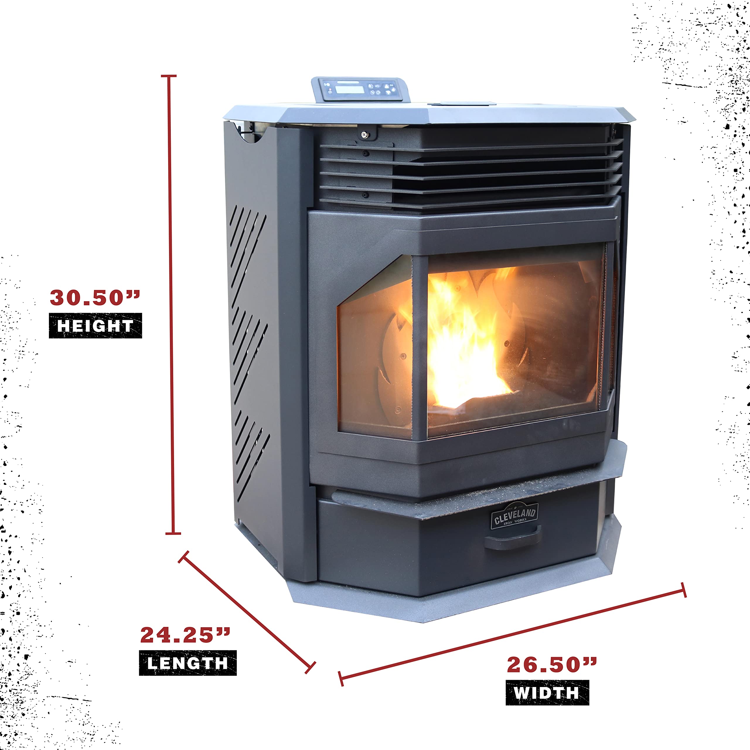 Amazon.com: Cleveland Iron Works PSBF66W-CIW Bayfront Pellet Stove, WiFi  Enabled, 66 lb Hopper, Black : Home u0026 Kitchen