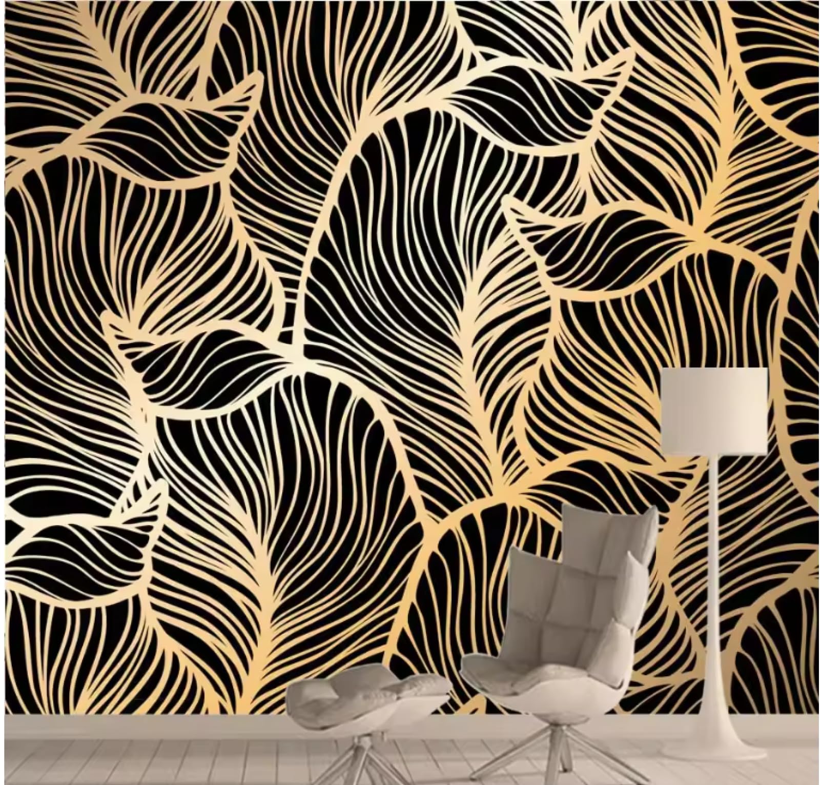 Tapety ścienne wystrój domu tapeta fototapety salon złota linia murale tapeta 3D, 200 x 140 cm