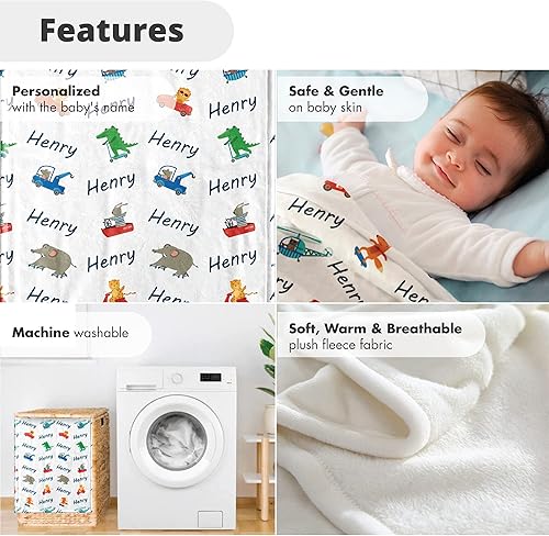 Miniatura 4 de Mantas de bebé personalizadas para niños con nombre, mantas de bebé personalizadas, regalos personalizados para niño recién nacido, manta de bebé