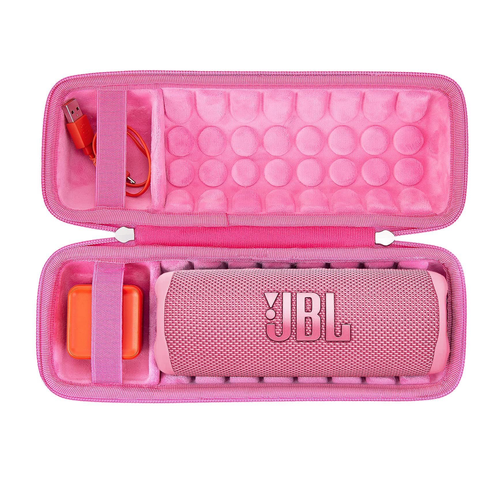 Khanka para JBL Flip 7 / Flip 6 Funda rígida de Viaje Impermeable para Altavoz Bluetooth portátil, Solo Funda (Rosa)