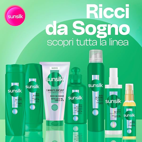 Sunsilk, Shampoo Ricci da Sogno, Shampoo per Capelli Ricci Definiti ed Elastici, Formula Arricchita con Nutri-Elastic Complex 250ml con Olio di Macadamia, Elastina e Vitamina B5, 250ml - 5