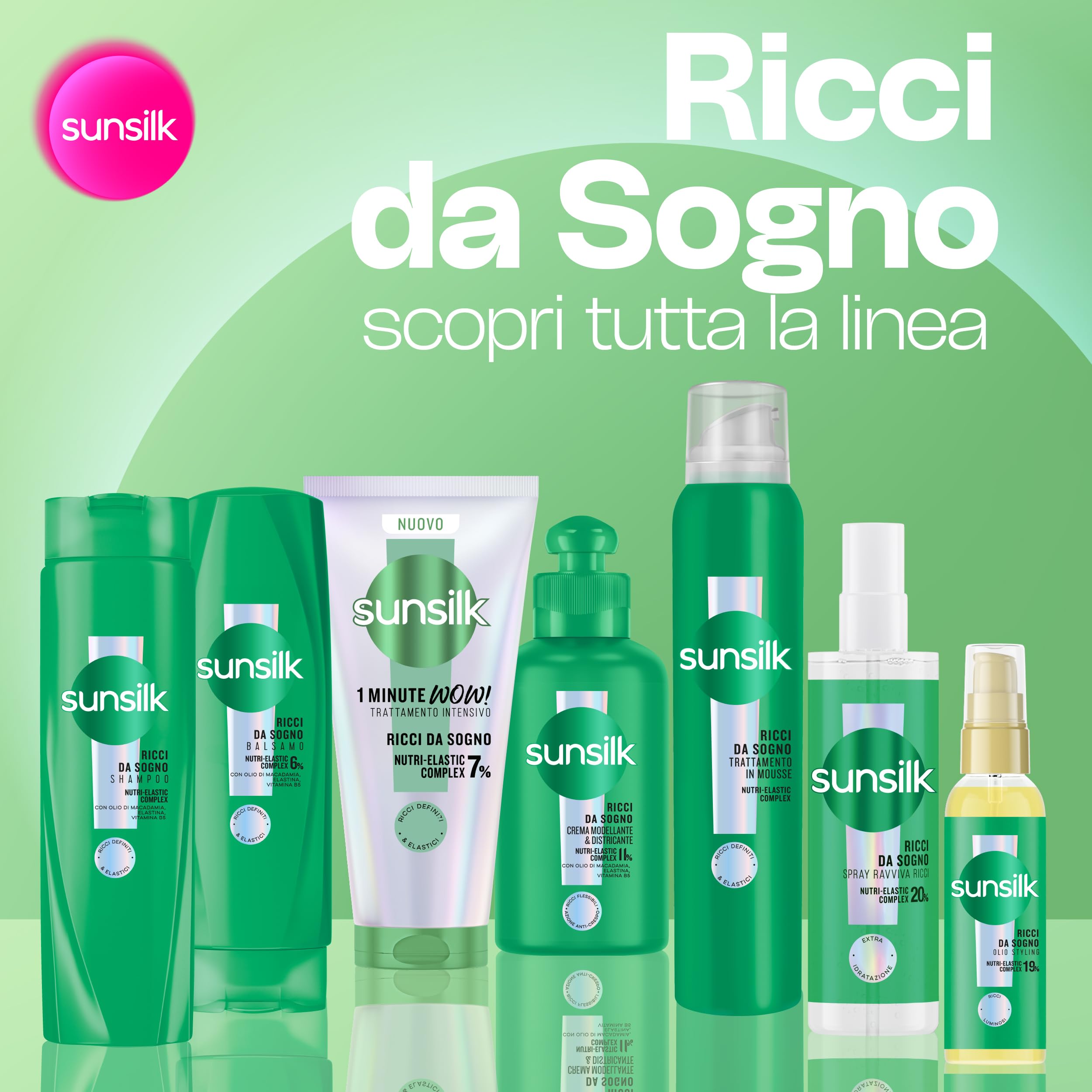 Sunsilk, Shampoo Ricci da Sogno, Shampoo per Capelli Ricci Definiti ed Elastici, Formula Arricchita con Nutri-Elastic Complex 250ml con Olio di Macadamia, Elastina e Vitamina B5, 250ml - 5