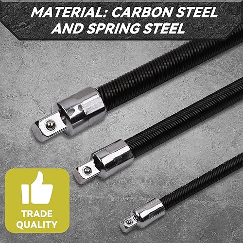 Miniatura 3 de FTIHTRY Juego de barras de extensión de enchufe flexible de 3 piezas 12" 14" 38" impulsor del eje 10" 8" 6"