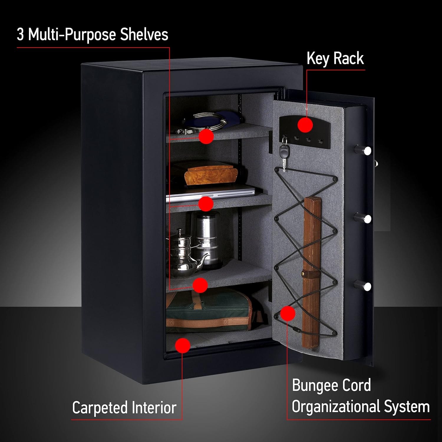 SentrySafe Business Security Floor Safe with Digital Keypad Lock and Bolt Down Kit for Laptops, Jewelry, or Other Valuables, 6.01 Cubic Feet, 37.4 x 21.7 x 19.8 Inches, T0-331