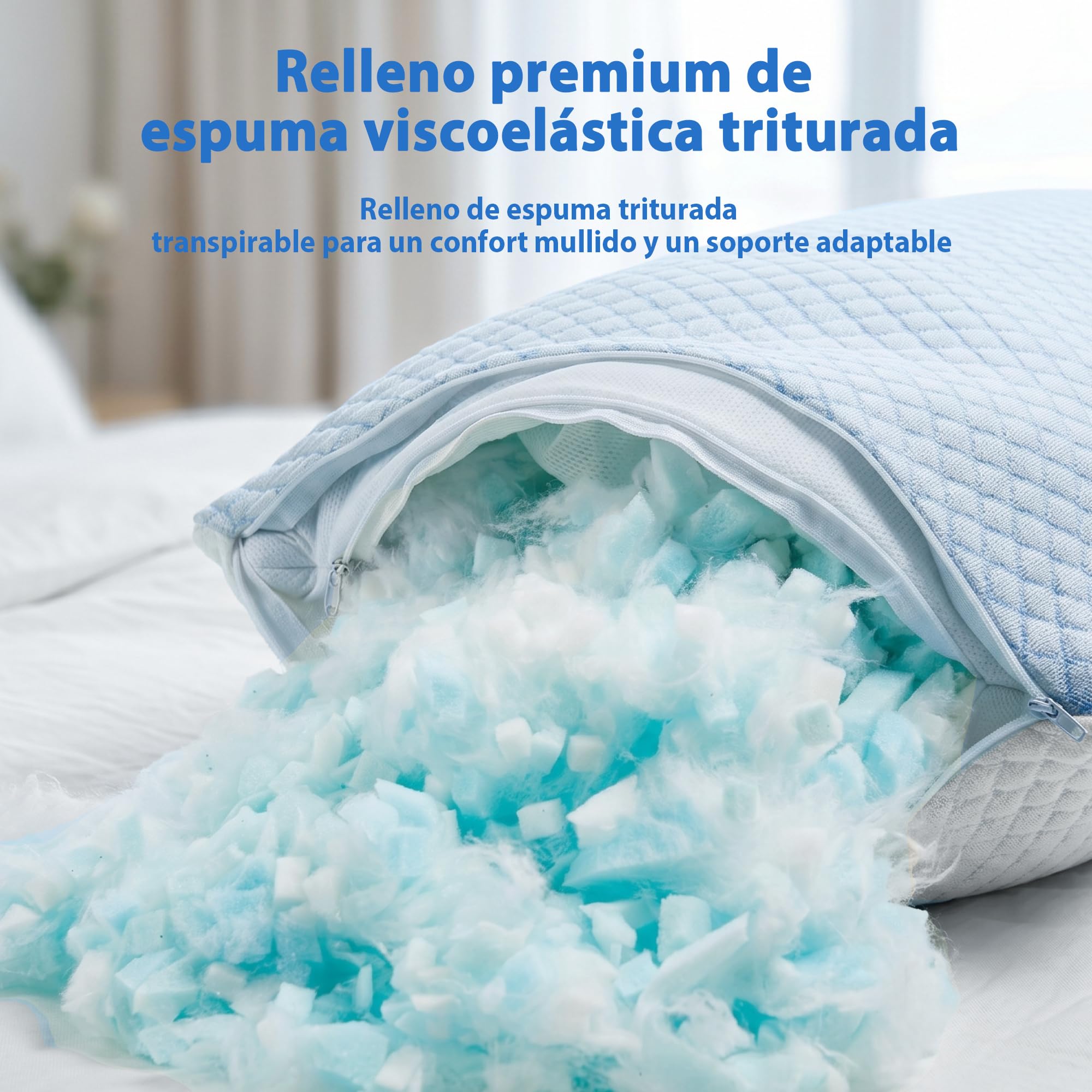 UNIKOME Almohada refrigerante 50x70CM Juego de 2, Almohada de Espuma con Memoria de Doble Cara, Almohada refrigerante frío/Calor extraíble,Verano/otoño,Primavera,Oeko-Tex
