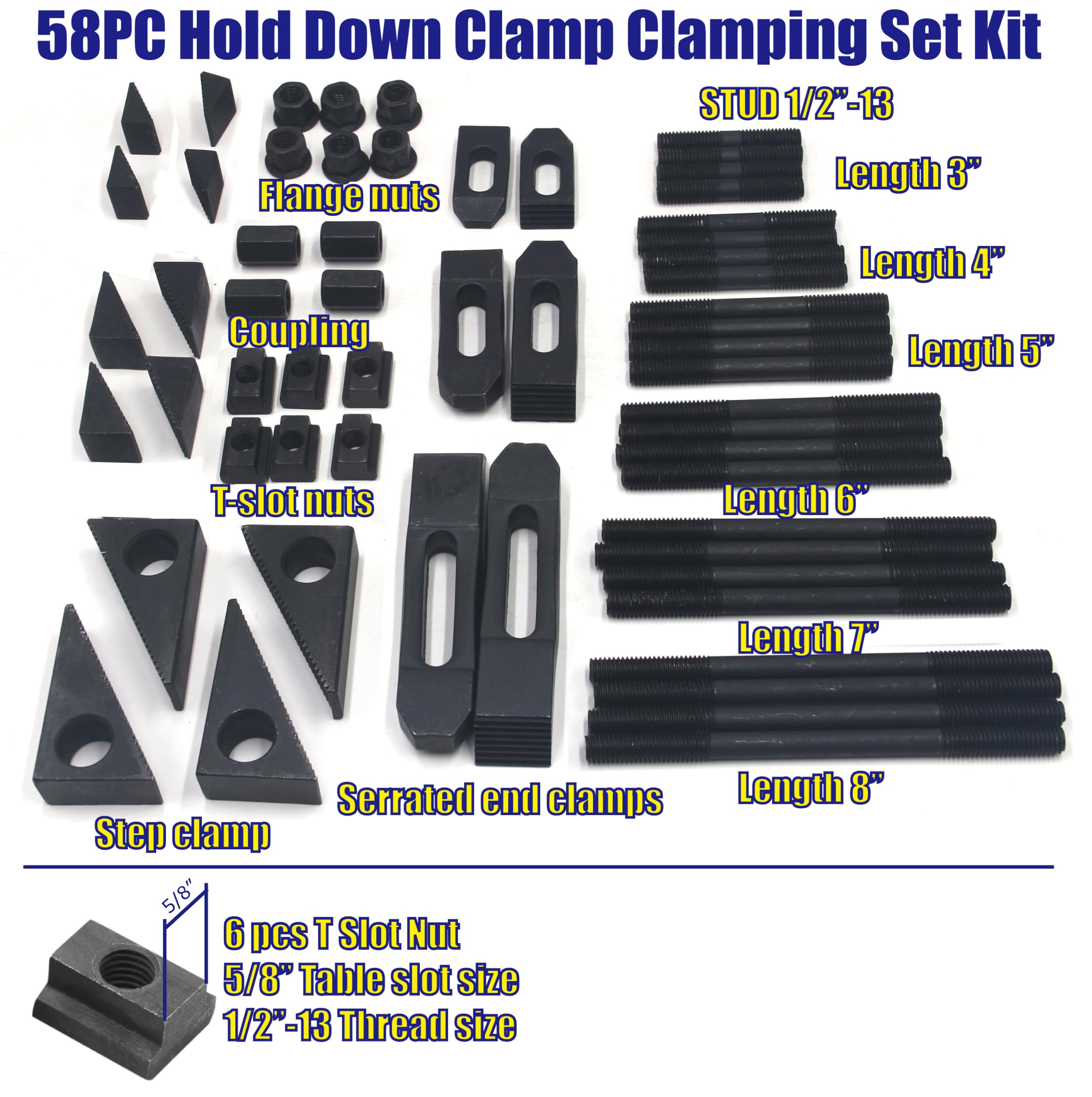 HFS 58pc Hold Down Clamp Set - Milling Machine Workholding -2