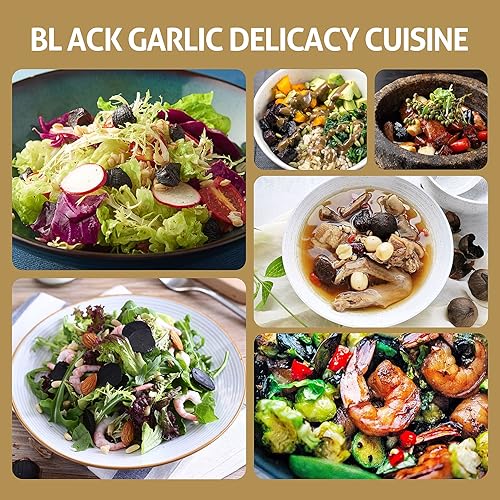 Miniatura 7 de RioRand Ajo negro 16.01oz1 libra de ajo negro pelado entero, envejecido durante 90 días completos, tarro de ajo negro igual a 2 libras de ajo negro