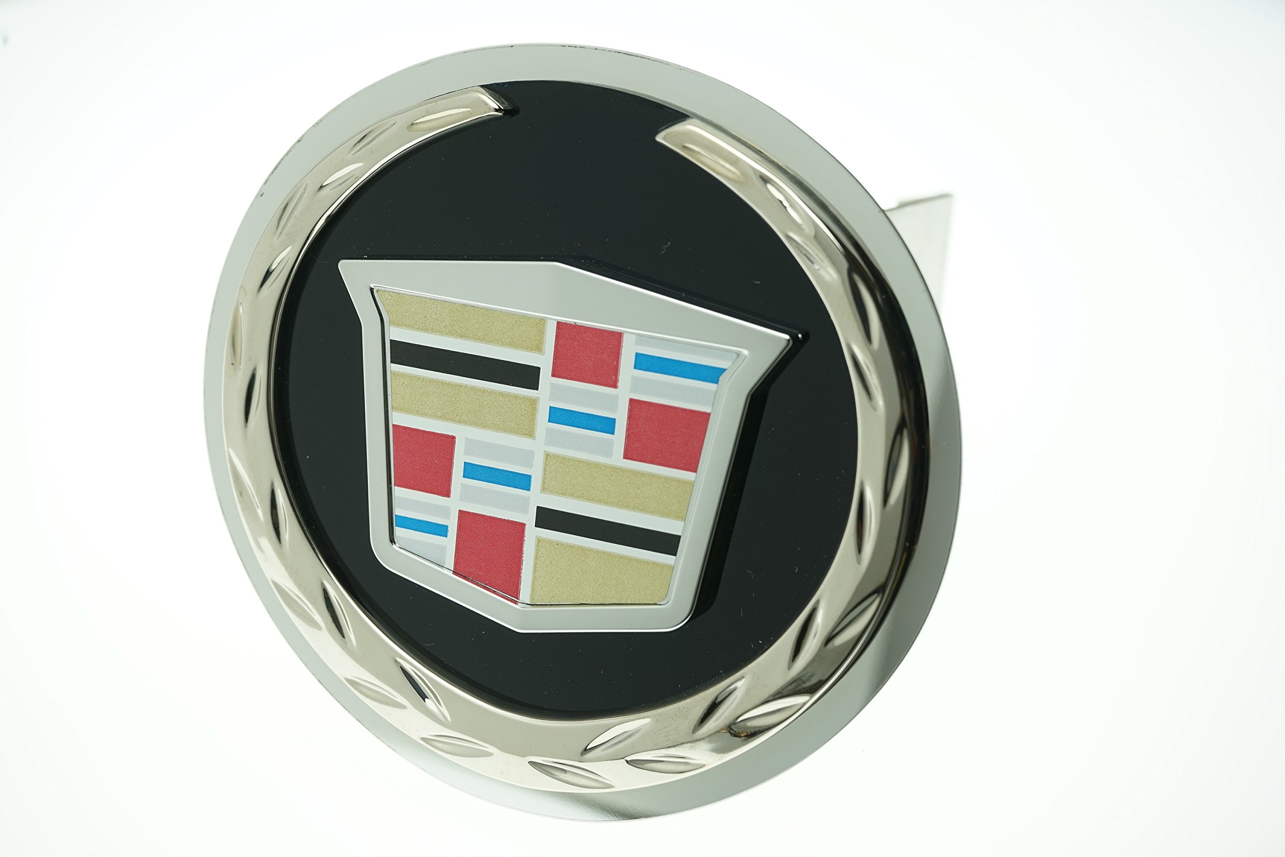 Au-TOMOTIVE GOLDCadillac Black Infill Logo Tow Hitch Cover Plug, Lifetime Wa