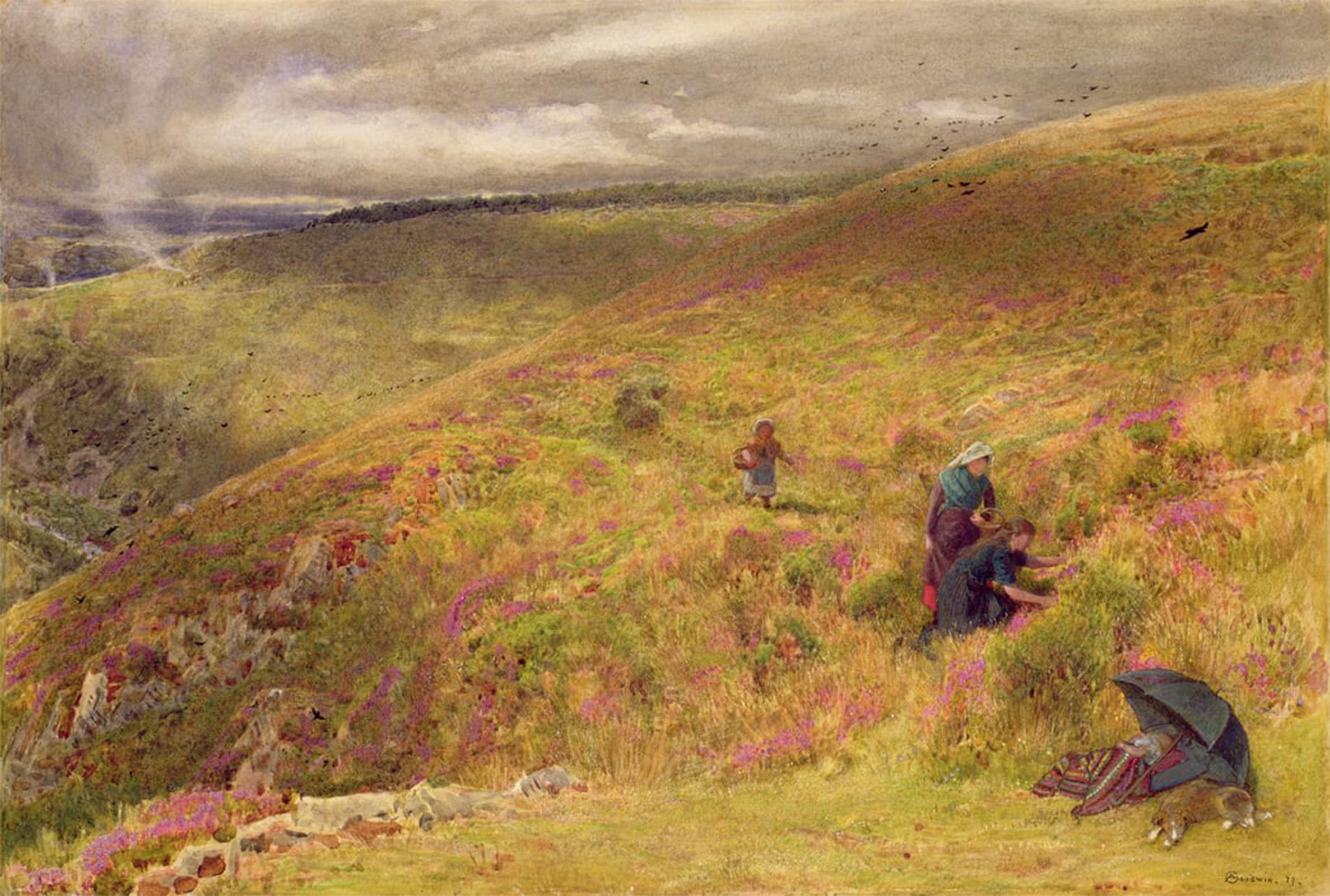 ARTXLXXBN Famous Painting Art Wall Decor Abstract Art Picture on the South Downs by Albert Goodwin Animal Pictures for Home Decor 60x90cm