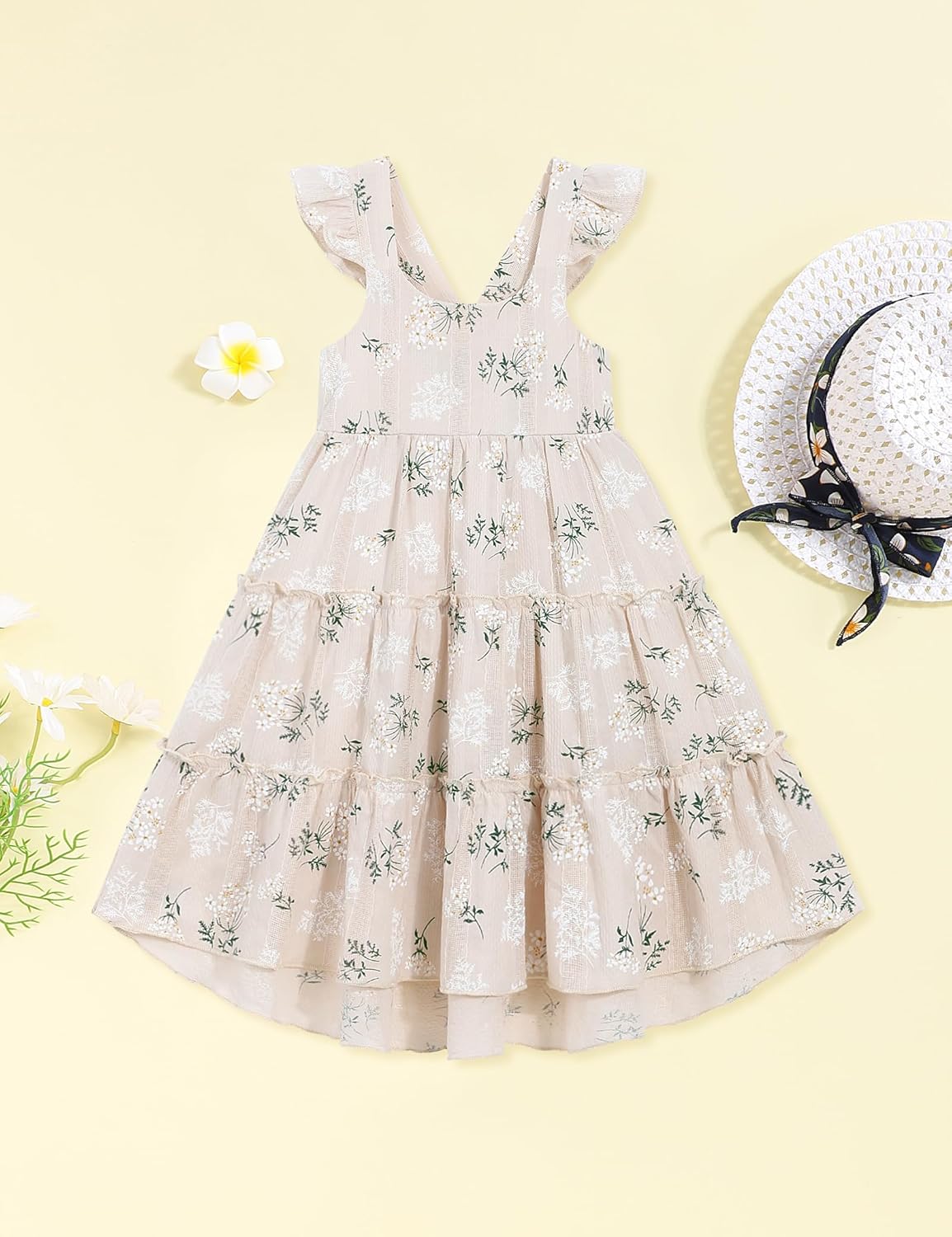 Hipea Toddler Baby Girls' Dresses Outfits Sleeveless Backless Colour Block Dress Kids Casual Beach Dresses - Image 2