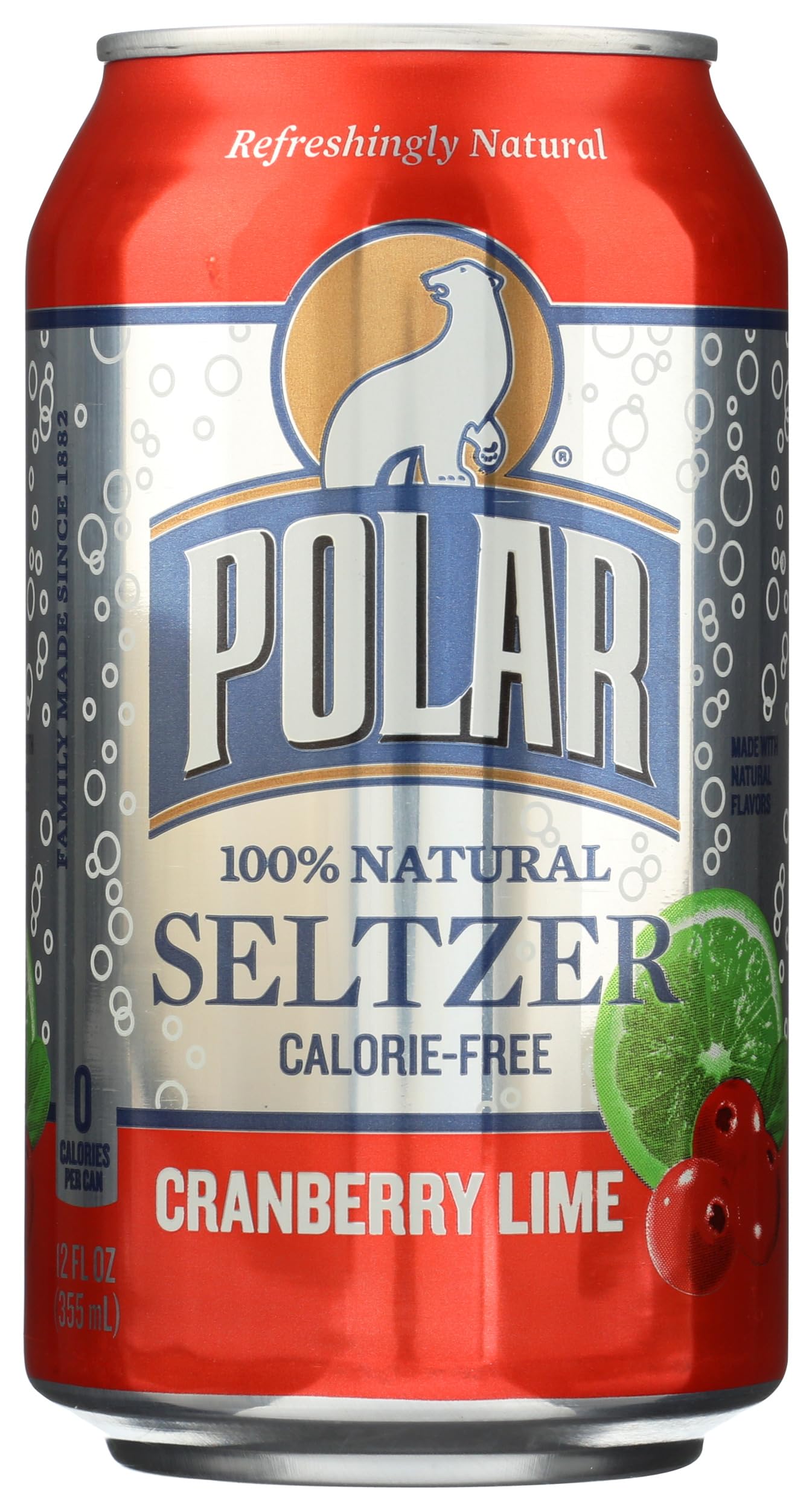 POLAR BEVERAGES Cranberry Lime Seltzer, 12 FZ