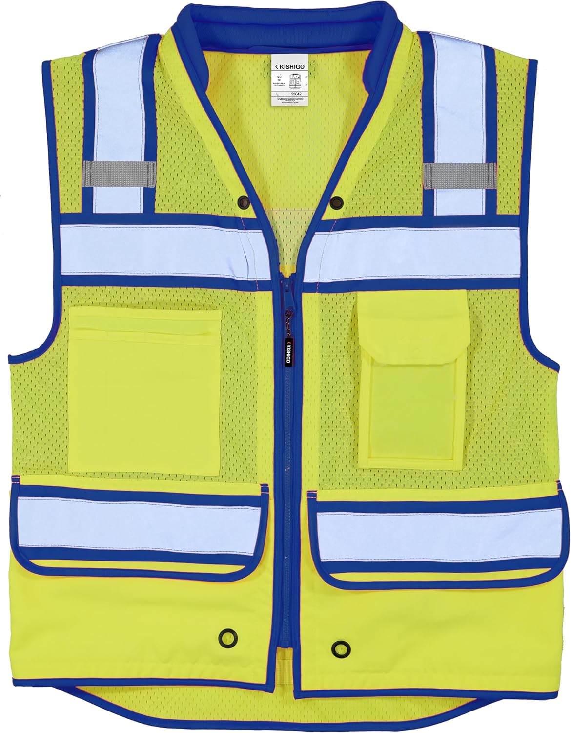 Kishigo Men's High Visibility Reflective Color Contrast Performance Surveyors Vest S5042 3X