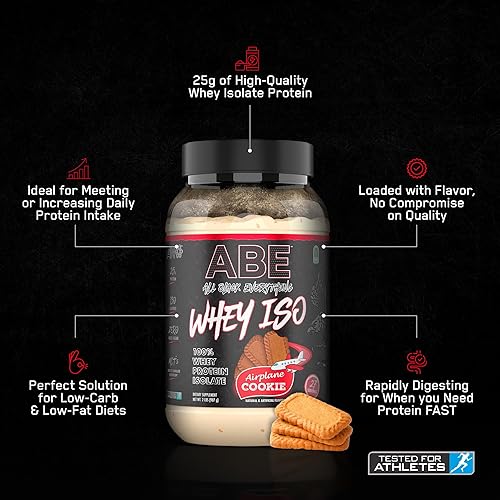 Miniatura 6 de ABE Whey ISO - All Black Everything 100% aislado de proteína de suero con trozos de golosinas de avión de azúcar marrón  Después del entrenamiento,