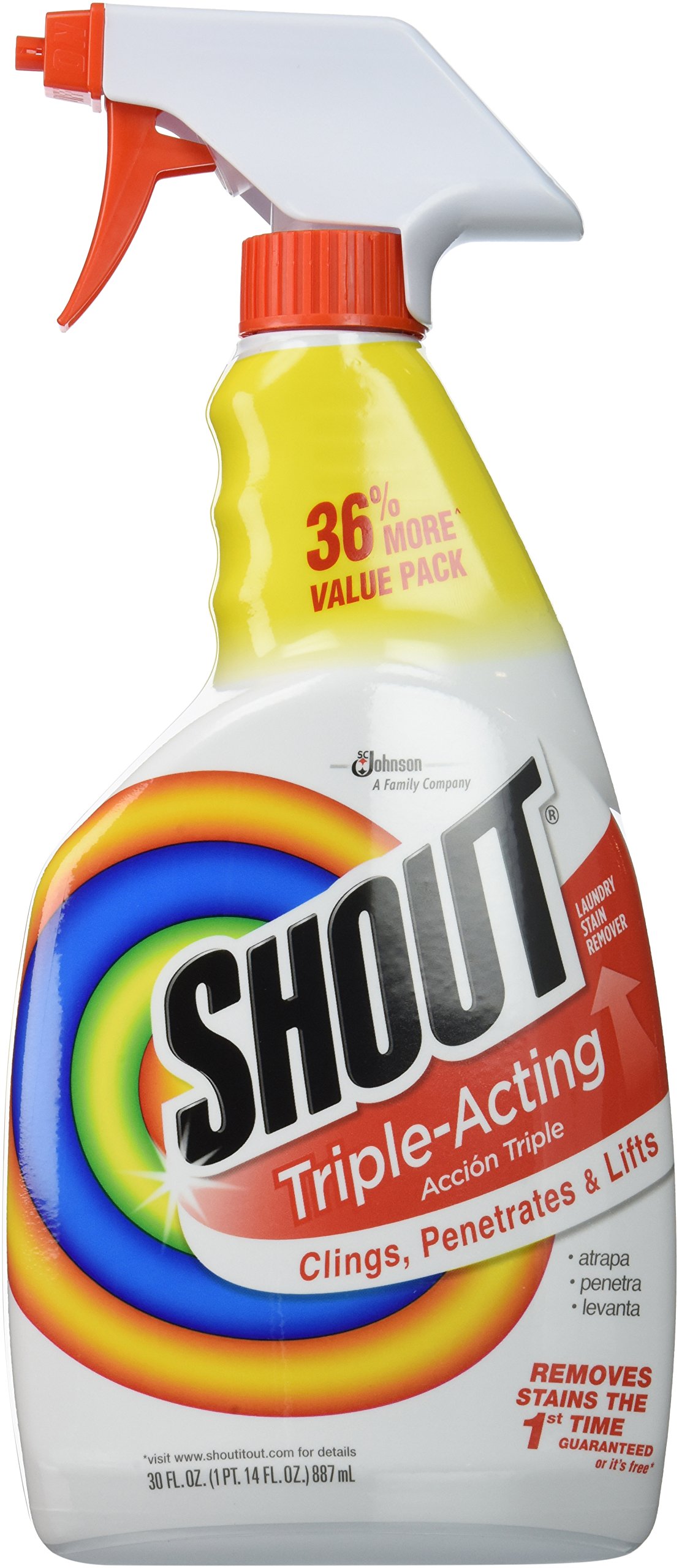 30 Oz (Pack of 2) : Shout, Laundry Stain Remover,trigger Spray, Triple-acting 30 Fl. Oz. (Pack of 2)