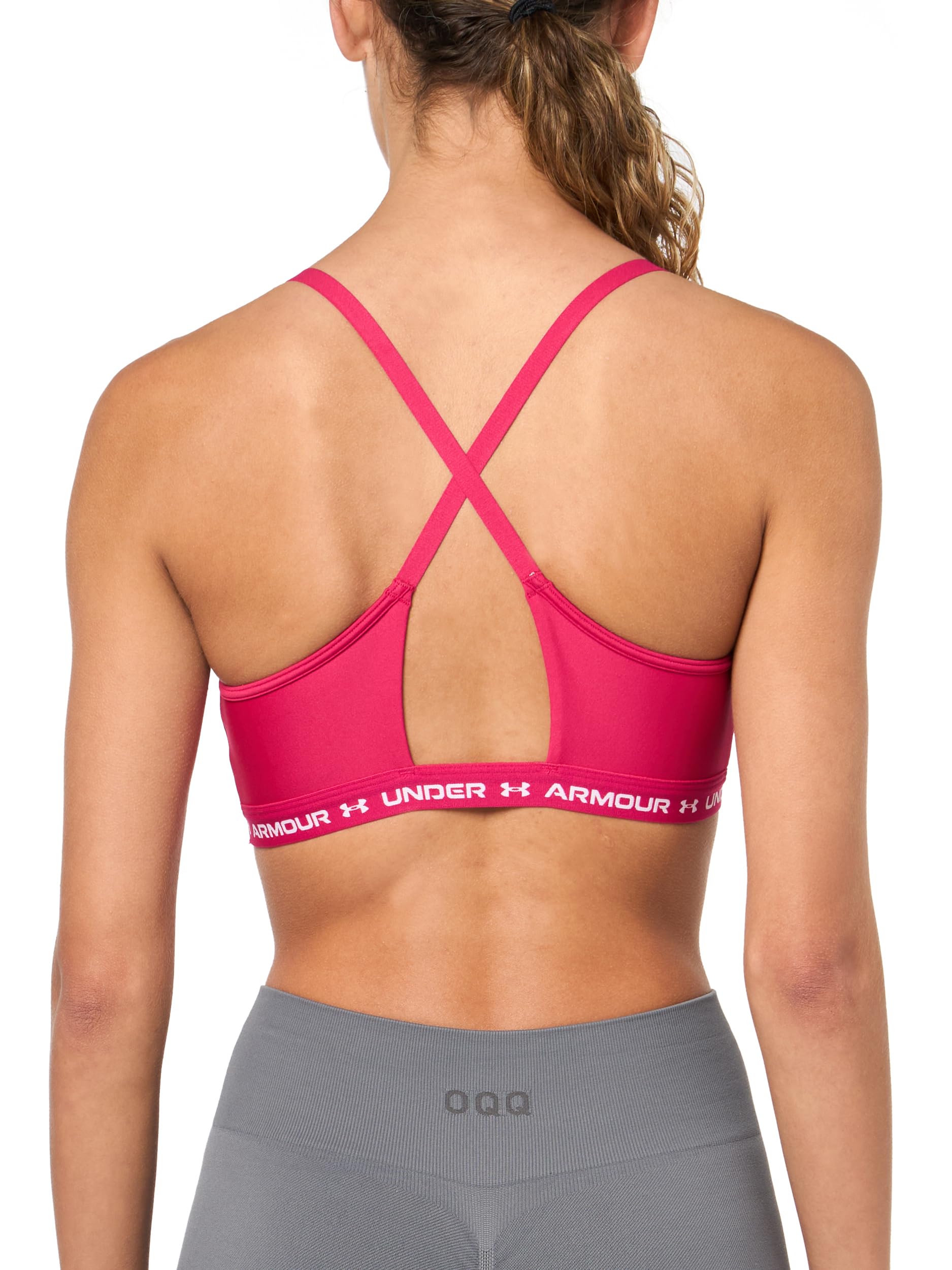 Under Armour Damski biustonosz sportowy Crossback Low Impact, (681) Cieniowana fuksja / / Biały, XS