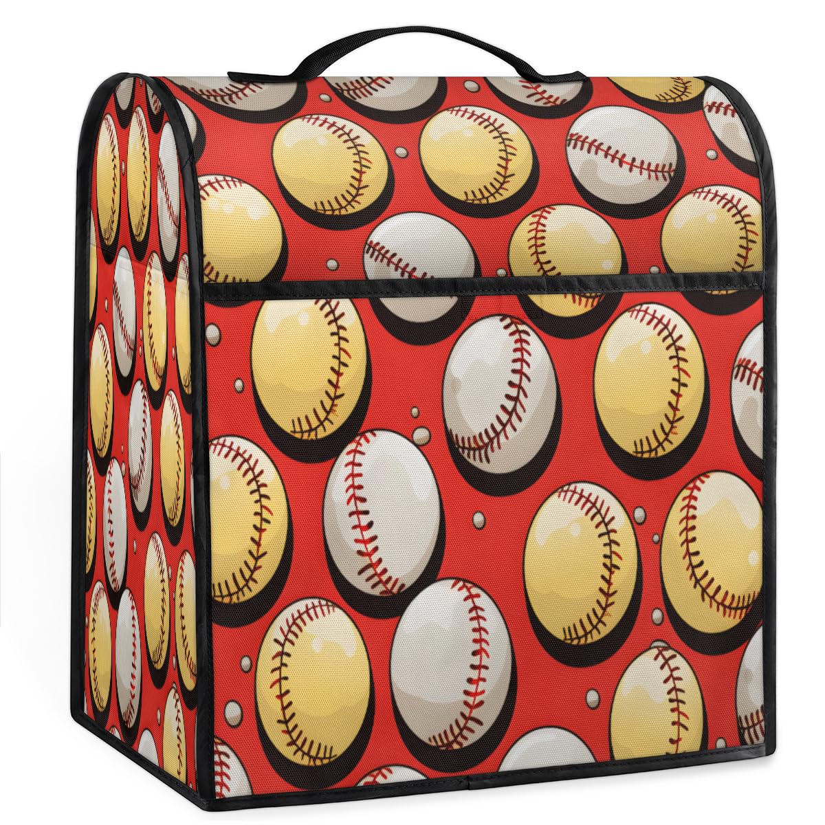 Coffee Maker Cover Baseball Red Kitchen Appliance Covers Small Appliance Covers Blender Cover Juicer Cover Dust Covers for Kitchen Appliances with Top Handle and Pockets,Washable,B476