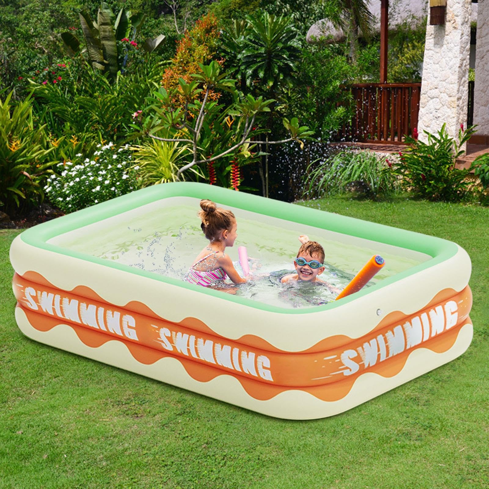 Aufblasbarer Pool Familienpool Für Kinder Und Erwachsene Gartenschwimmbad Familienschwimmbad Sommer Planschbecken