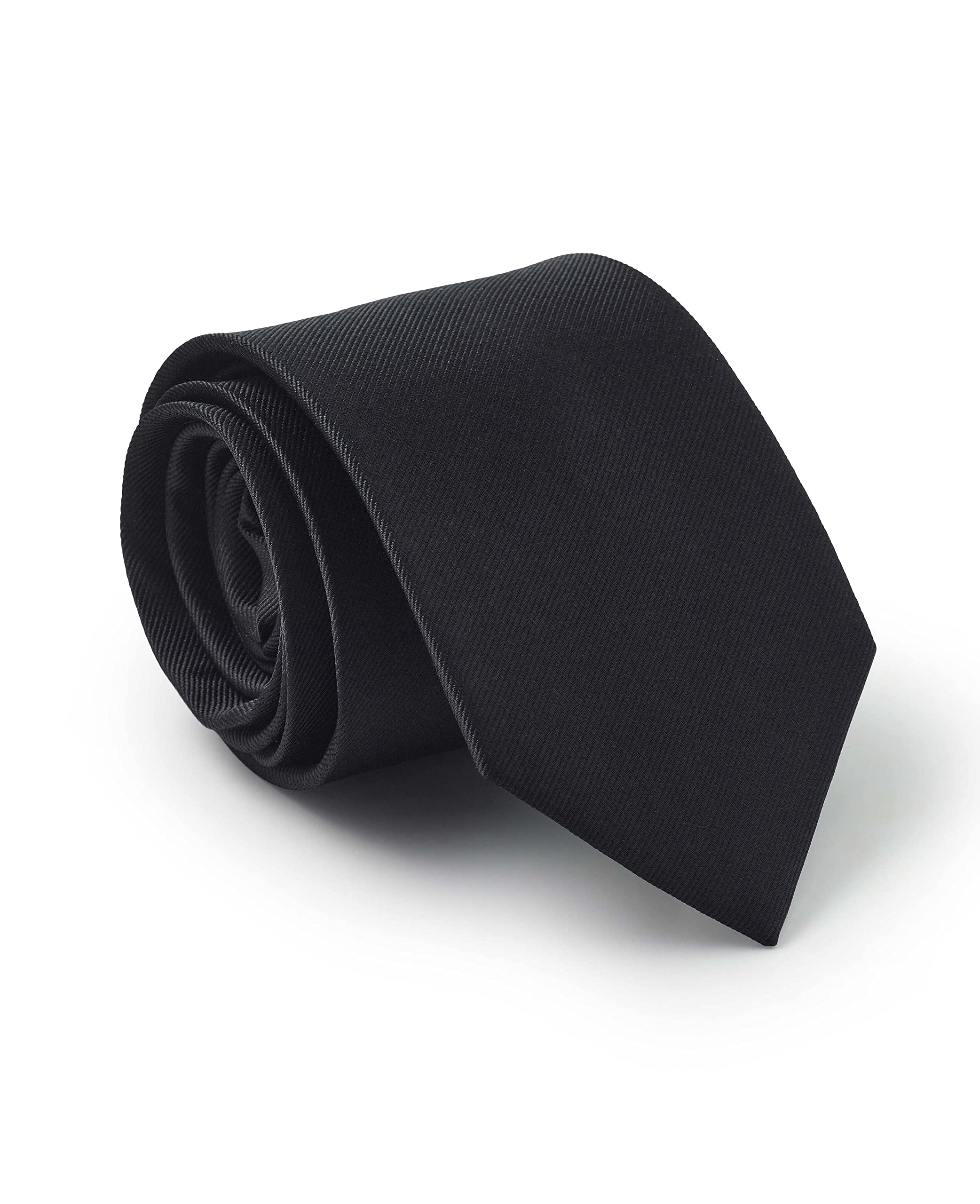 The Savile Row Company London Men's Black Fine Twill Luxury Silk Tie