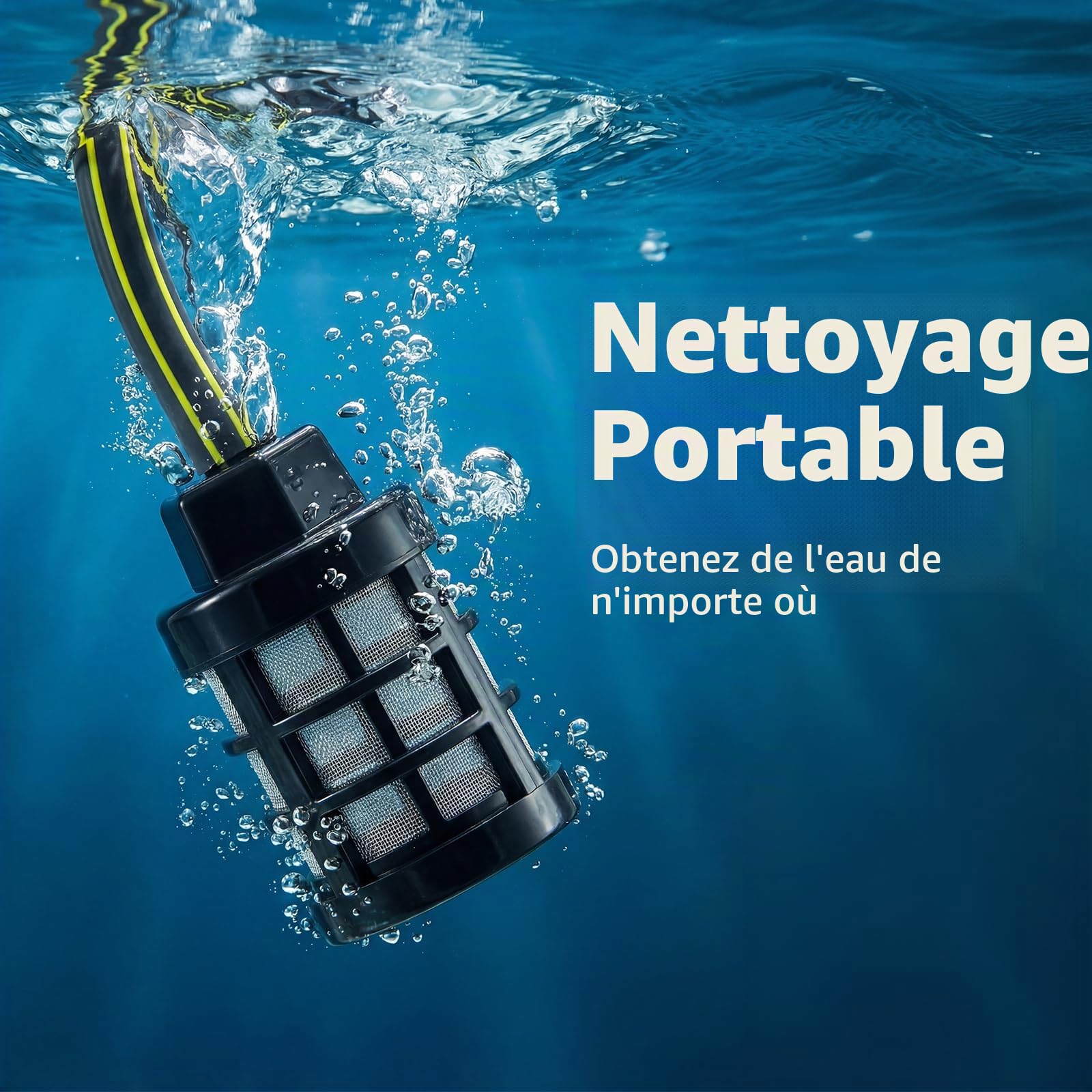 Nettoyeur haute pression sans fil, Pressure Washer avec mode 4 vitesses max 150 bar, Hydro Blast, nettoyeur haute pression mobile multifonction avec 2 batteries 4,0 Ah, buse 6 en 1 et orientable à 180