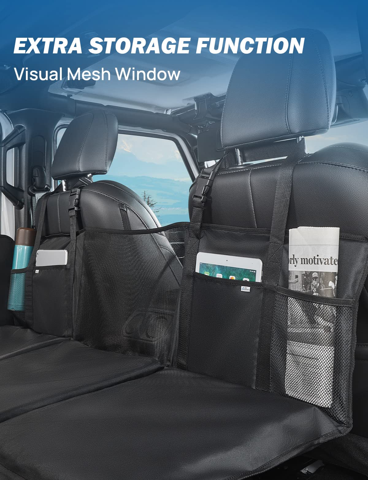 JOYTUTUS Non-Inflatable Car Mattress, Folding Car Bed Mattress for SUV, Portable Car Camping Mattress Back Seat with Storage Function,Car Travel Camping Mattress for Truck Sleeping