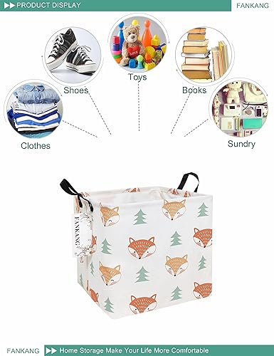 Miniatura 3 de FANKANG Cesta cuadrada para cuarto de bebé, cesta de lona plegable con revestimiento de polietileno impermeable, cestas de almacenamiento de regalo