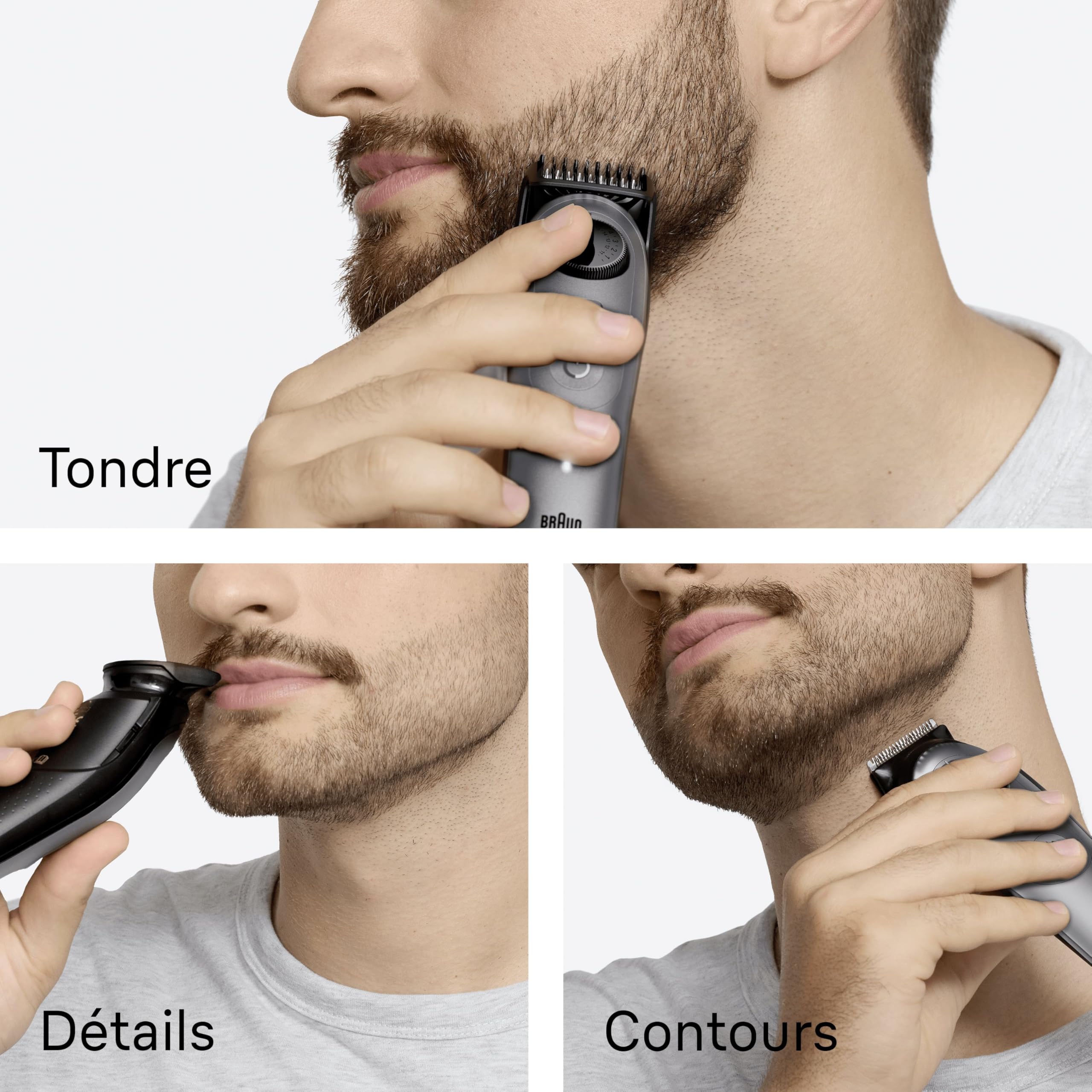 Braun Tondeuse Barbe Homme Series 5 BT5565, Grise – Etanche, sans Fil, Batterie Rechargeable, Lame Ultra Affutée, Coffret avec +9 Outils de Barbier, 40 Réglages de Longueurs, Emballage en Carton