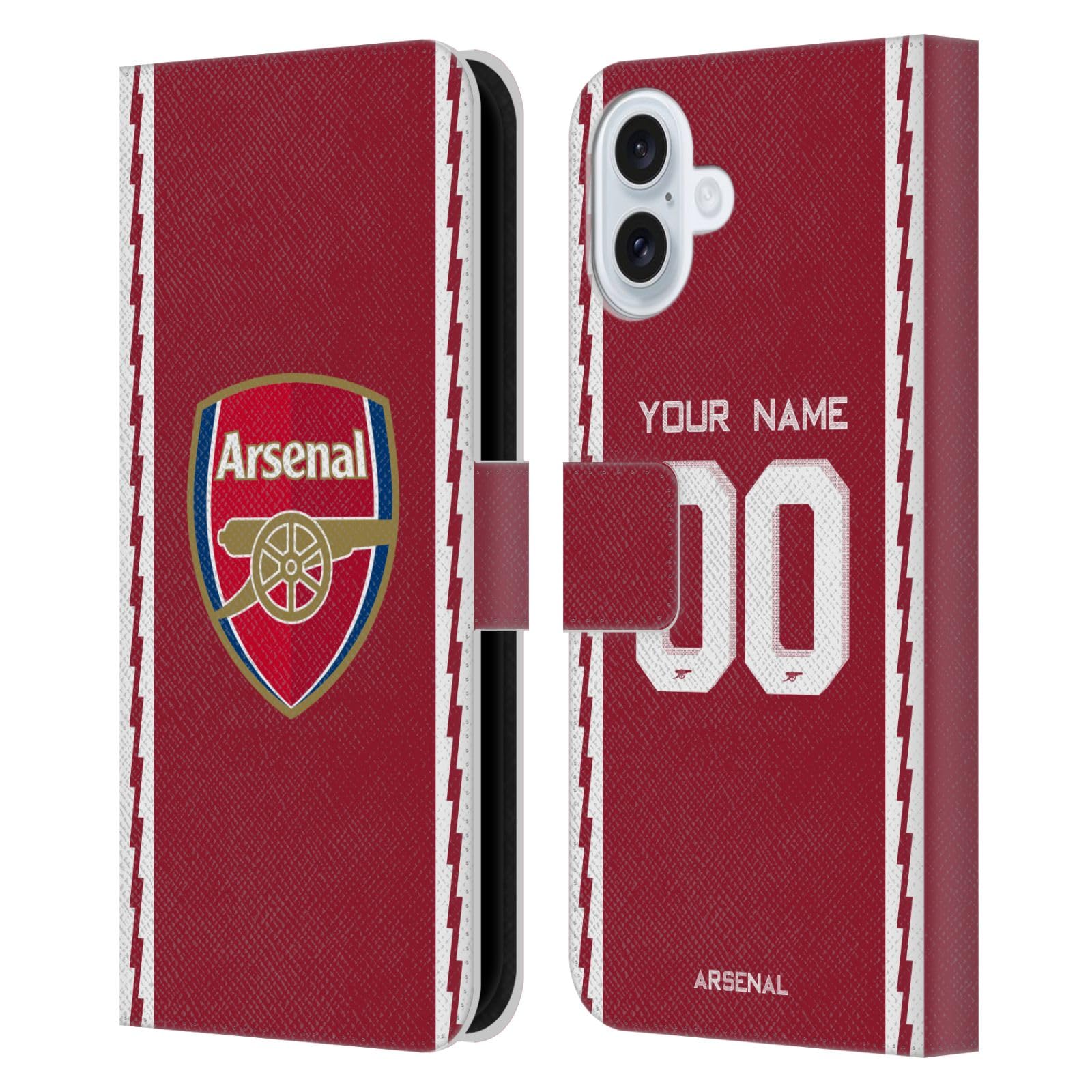 Coque en cuir à portefeuille compatible avec Apple iPhone 16 Plus Arsenal