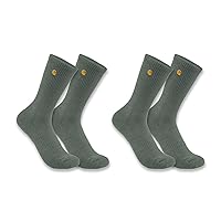 Carhartt Force Midweight Crew Sock 2 Pack Calzini da Lavoro, Oliva polverosa