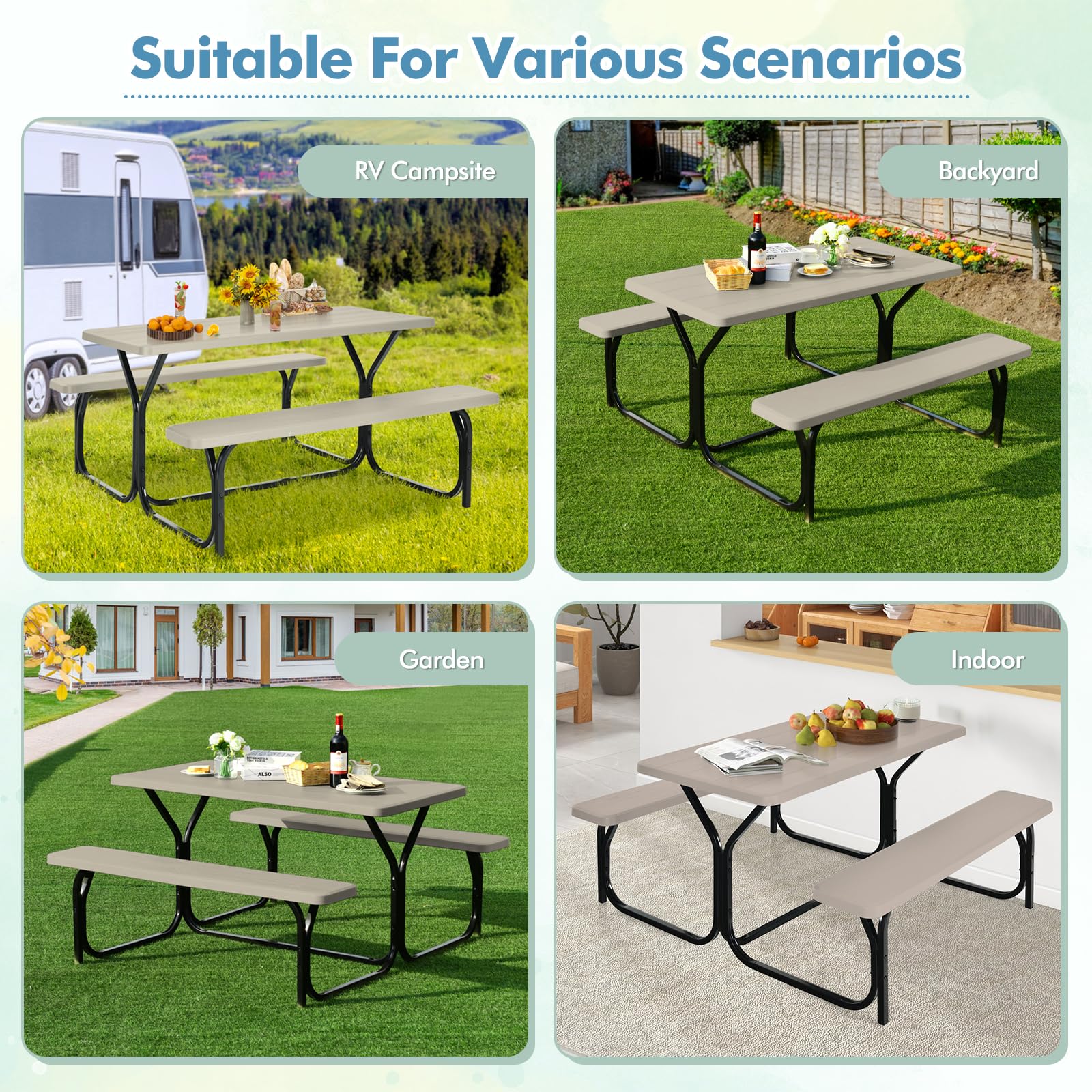 Toddler Picnic Table Costway Outdoor Furniture Set: Picnic Table