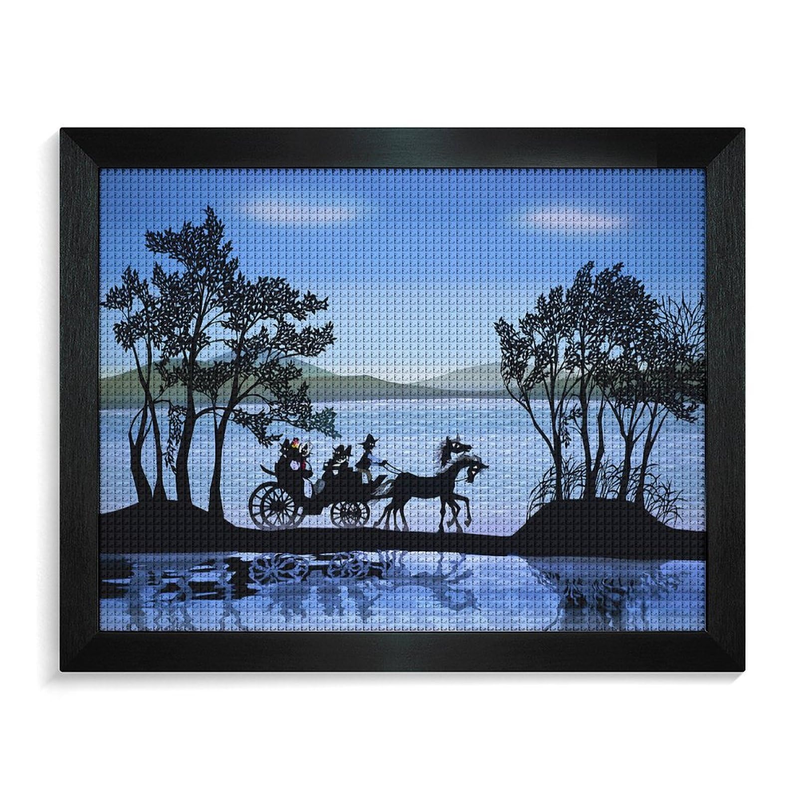 Amazon.co.jp: 藤城清治 池のほとりの馬車 ダイヤモンド画 5D 