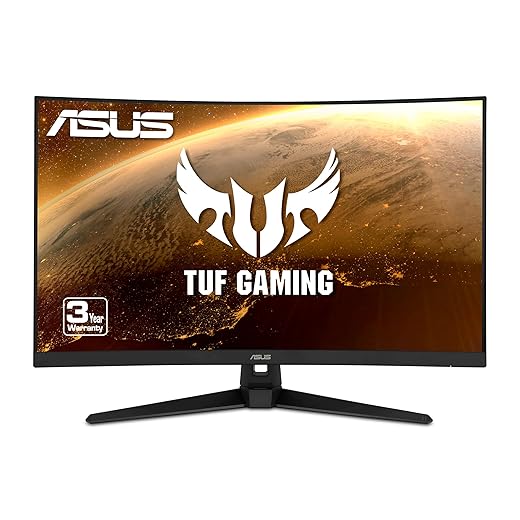 ASUS TUF Gaming 32" 1080P Curved Monitor (VG328H1B) - Full HD, 165Hz (Supports 144Hz), 1ms, Extreme Low Motion Blur, Speaker, Adaptive-Sync, FreeSync Premium, VESA Mountable, HDMI, Tilt Adjustable