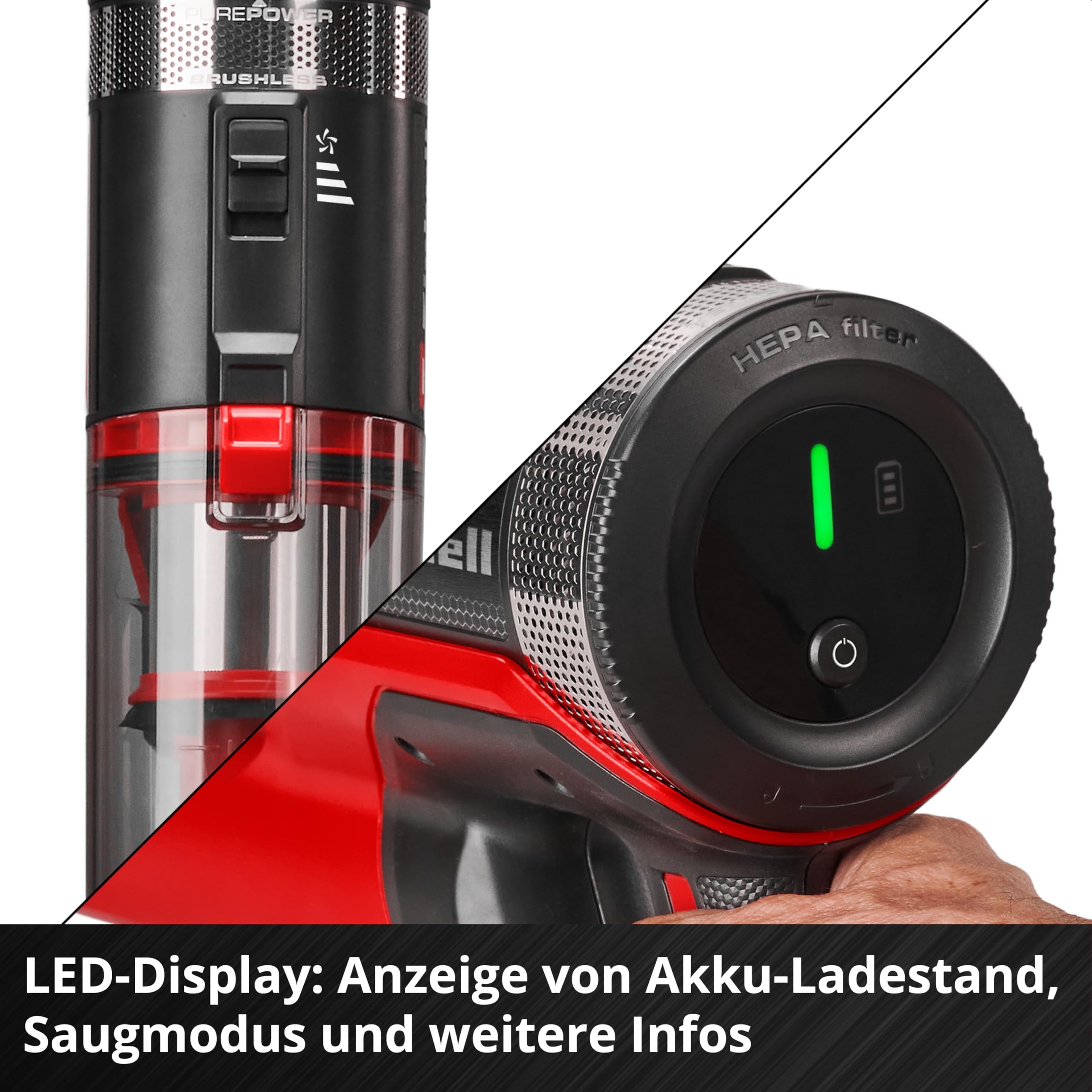 Einhell Akku-Stielstaubsauger TE-SV 18/270 Li B PXC (18 V, Brushless, 270 mbar, beutellos, 3 Leistungsmodi, 3-Fach Filtersystem, inkl. Akku und Zubehör)