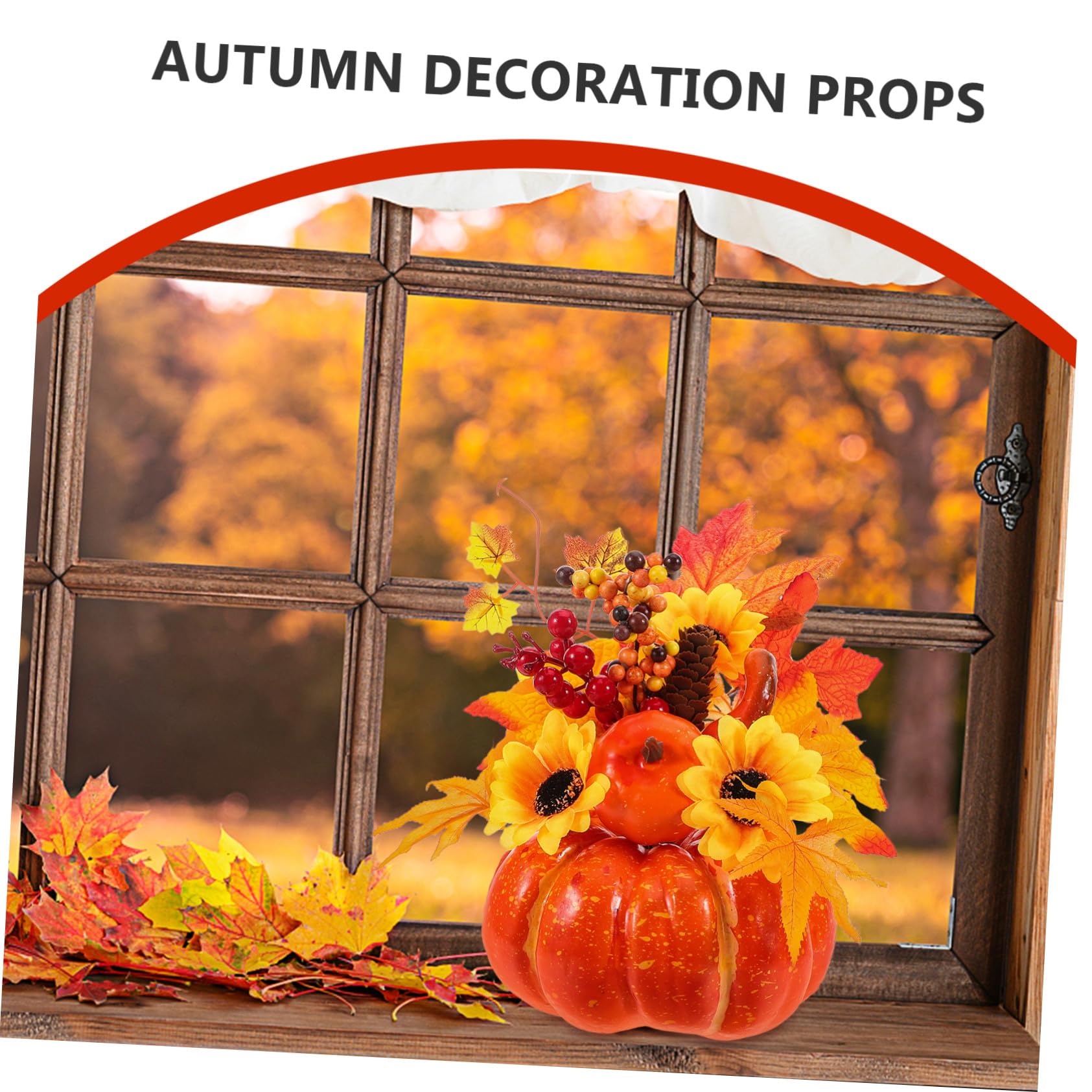 STOBAZA Decorazione Autunnale Zucca Finta Grande a Forma di Zucca Girasole Artificiale in Plastico Robusto e Salvaspazio per Festival di Autunno e Arredamento Casa