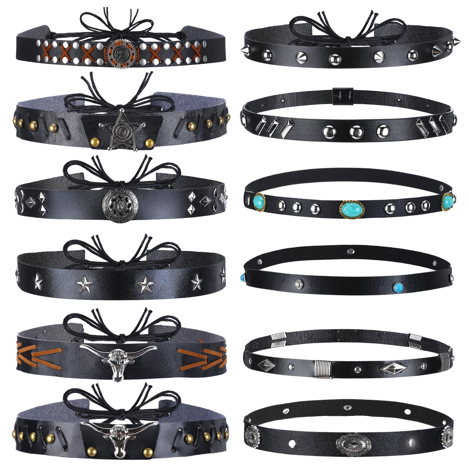 Rumia 12pcs Hat Bands for Women & Men - Western, Boho, Panama & Fedora Hat Accessories - 56-65cm