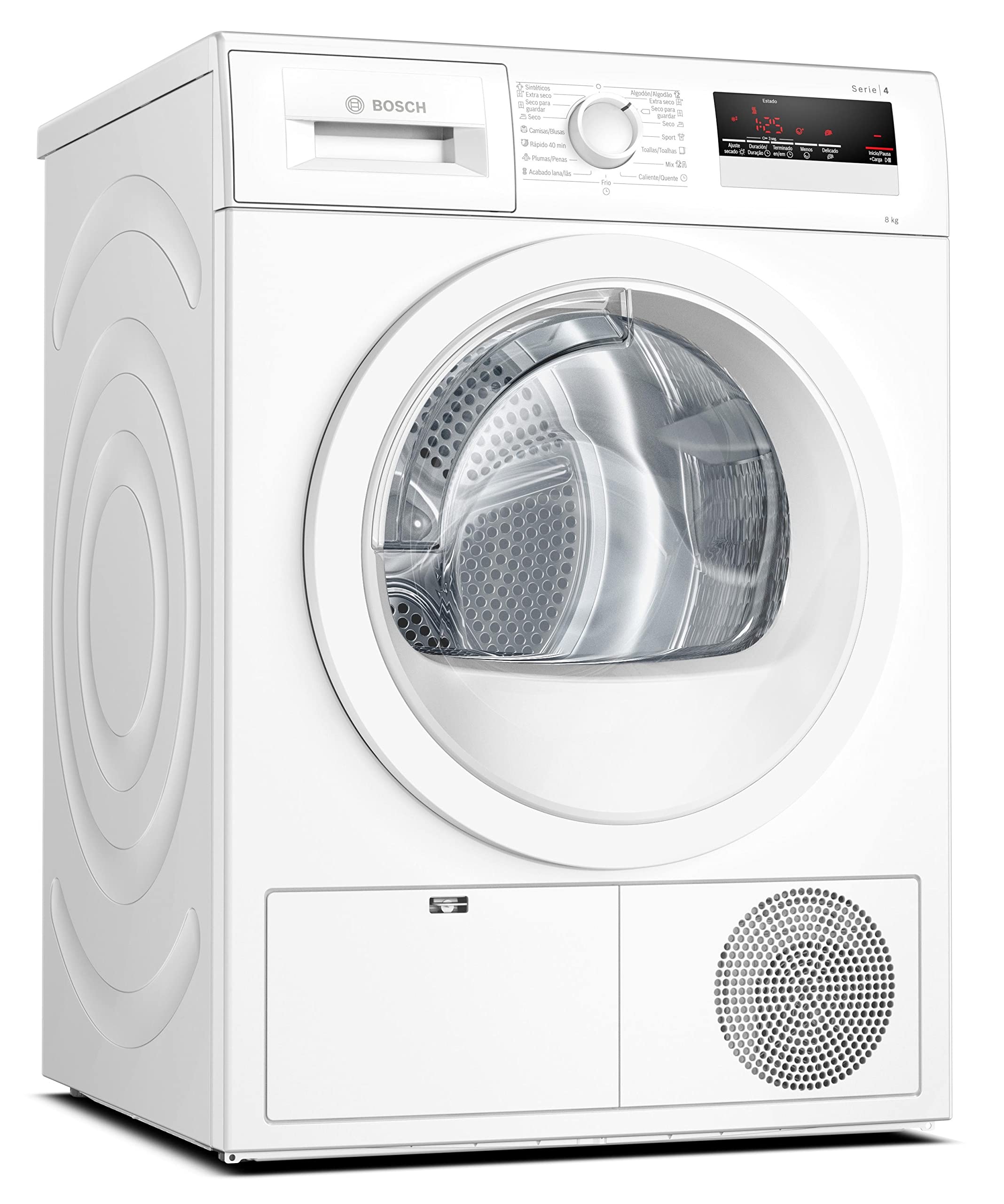 Bosch Serie | 4 WTR85V91ES - Secadora con bomba de calor, Capacidad de 8 kg, Color Blanco