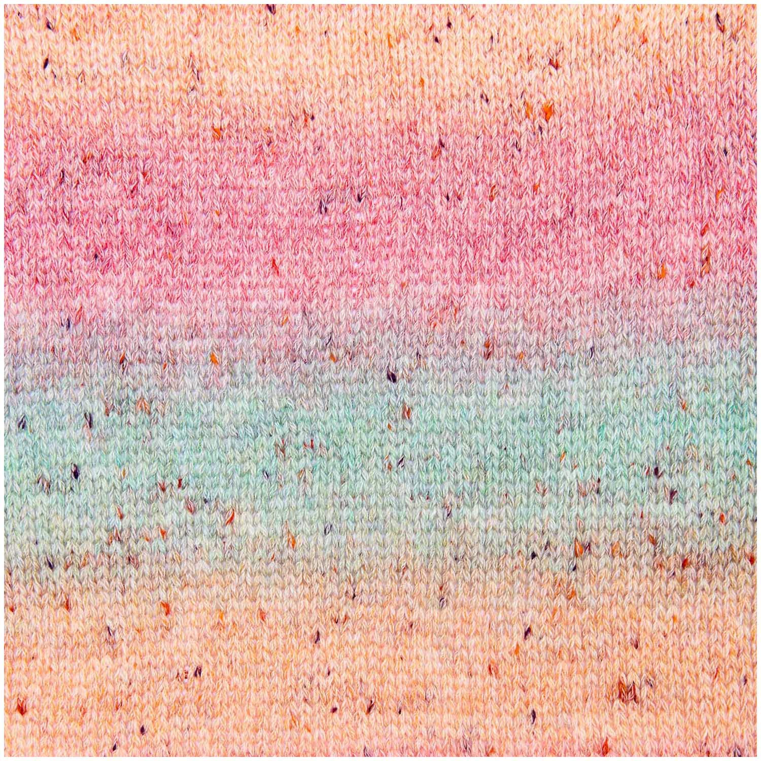 Rico Fashion Cotton Light & Long Tweed dk Fb. 03 mint rosa apricot pastell, Baumwollgarn mit langem, dezentem degradé Farbverlauf zum Stricken & Häkeln
