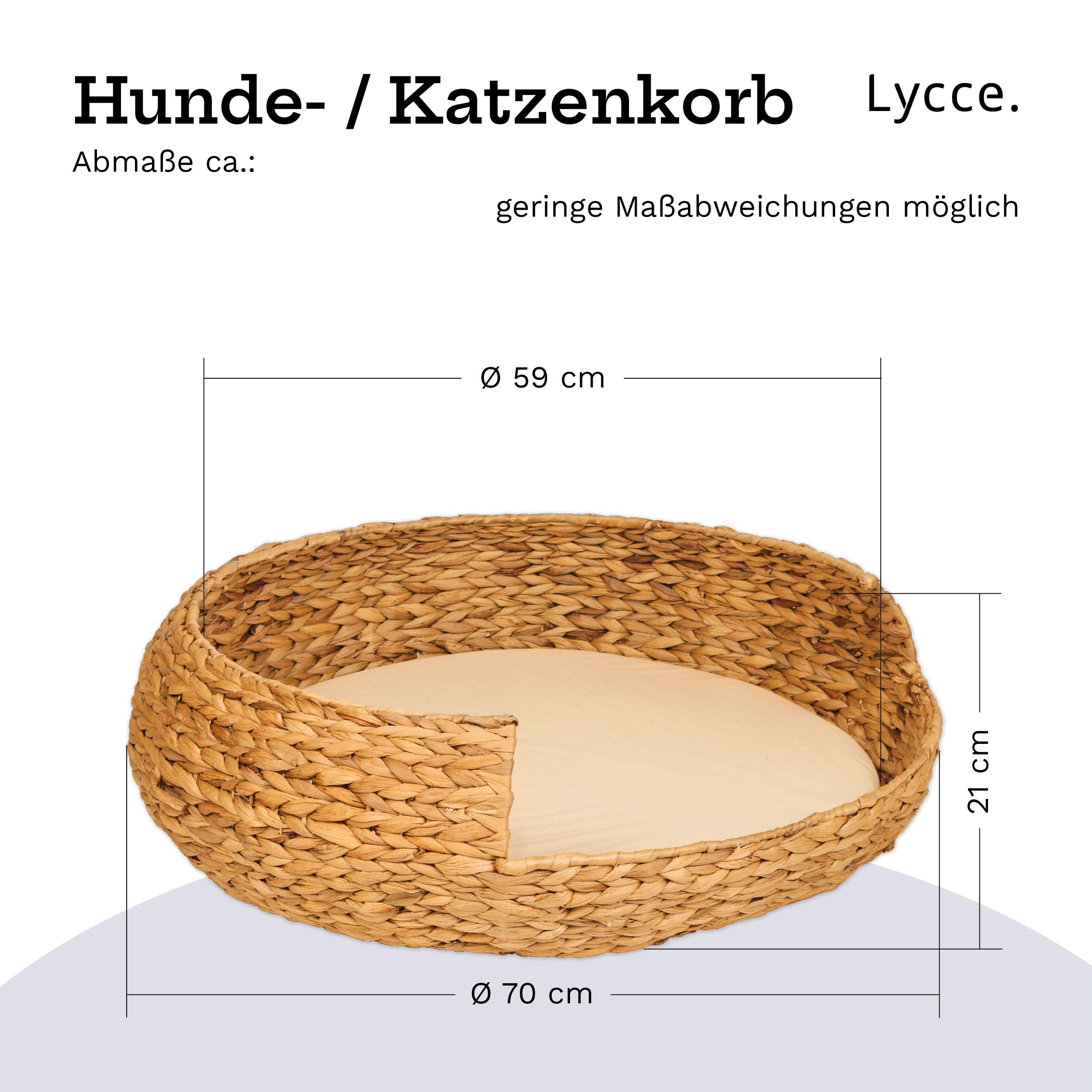Lycce Legowisko dla psa legowisko dla kota opal hiacynt wodny naturalny rozm. 4 (Ø 70 cm)