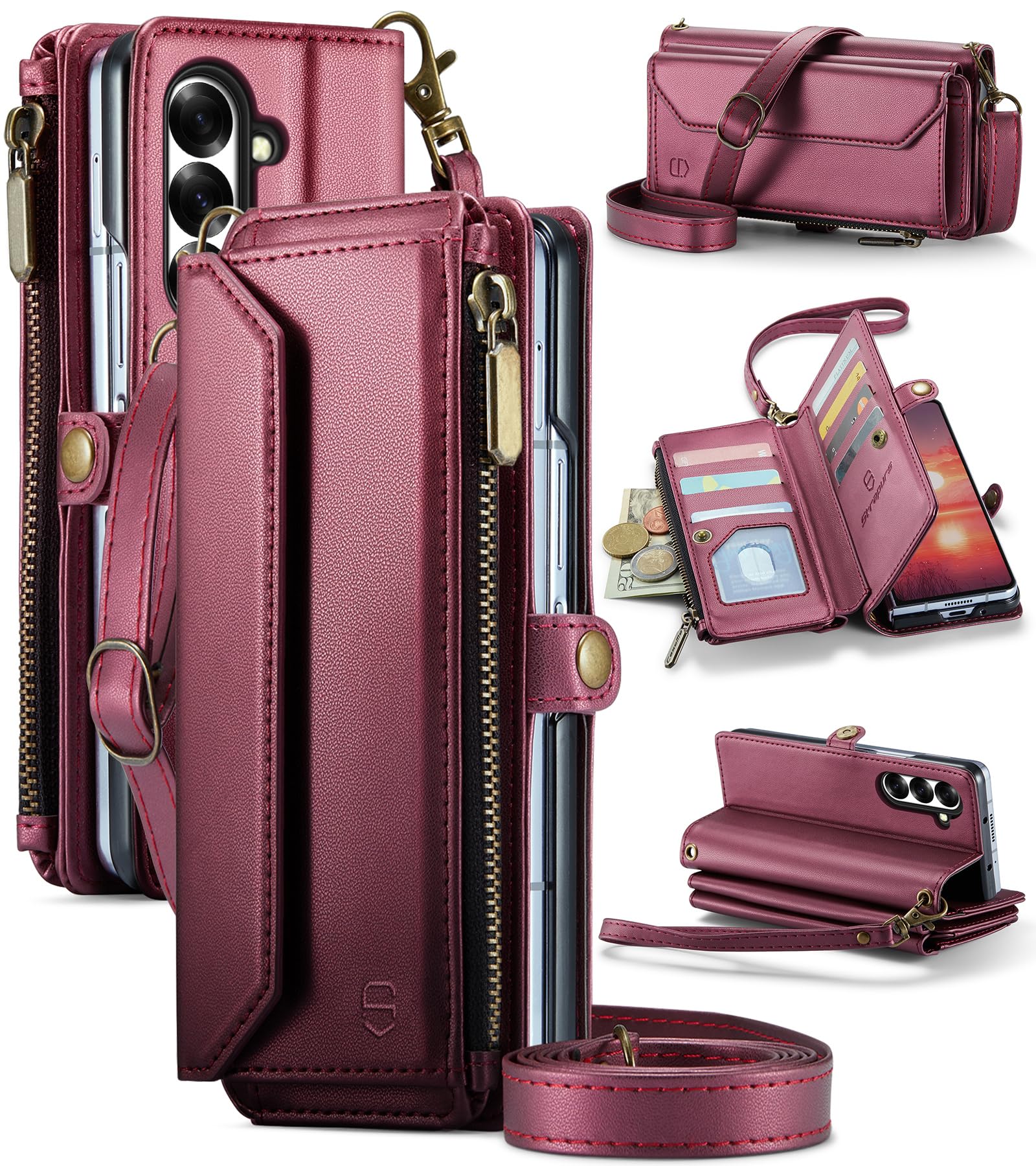 Photo 1 of ***STOCK PHOTO FOR REFERENCE ONLY***
BERFY for Z Fold 7 Case with Privacy Screen Protector, [Anti Spy] Hidden Kickstand & Slide Camera Cover & Hinge Protective, Full Body Shockproof Phone Case for Samsung Galaxy Z Fold 7, Maroon