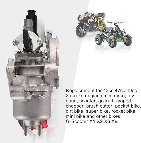 Miniatura 5 de GOOFIT Carburador PZ13 de 0.512 in para 47cc 49cc Pocket Bike 2 Stroke Engine Mini Carb Quad ATV Motocicleta Dirt Bike