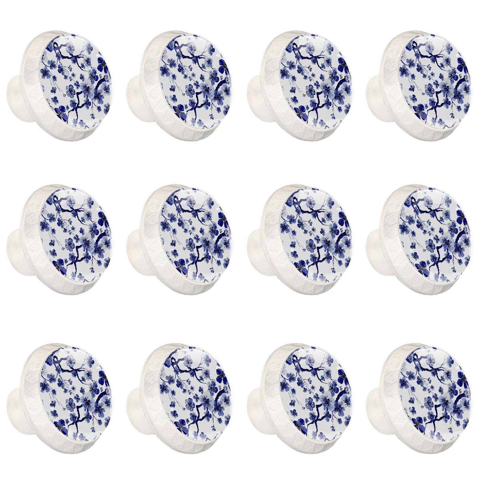 Poignée de meuble cassée ? Remplacez par ces 12 boutons ronds bleus floraux pour placard