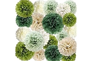 Green Paper Flowers for Party Decorations