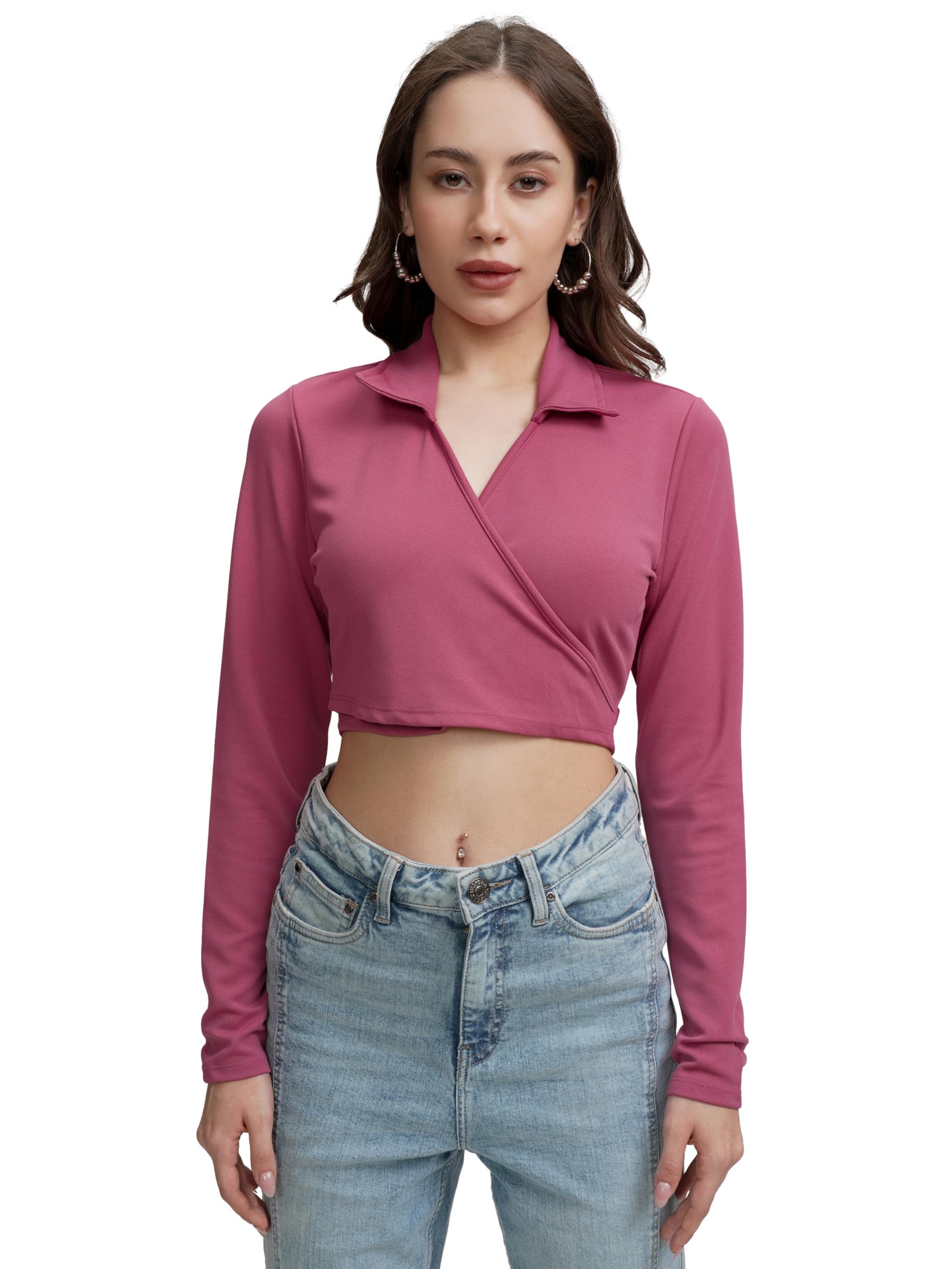 tokyo talkies Women's Solid Shirt-Style Top | Button-Down with Balloon Sleeves & Cuffs for A Bold Yet Elegant Look | Tops for Woman | Women Tops | Women Crop Top-picture-41