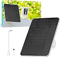 Vista 1 de Panel solar de 5 V para cámaras Seucrity, alimentador de pájaros, Ring Tapo Eufy Hiseeu Netvue Trail Batería Nativa USB-C, Micro-USB y DC 0.138 in*