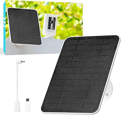 Panel solar de 5 V para cámaras Seucrity, alimentador de pájaros, Ring Tapo Eufy Hiseeu Netvue Trail Batería Nativa USB-C, Micro-USB y DC 0.138 in*