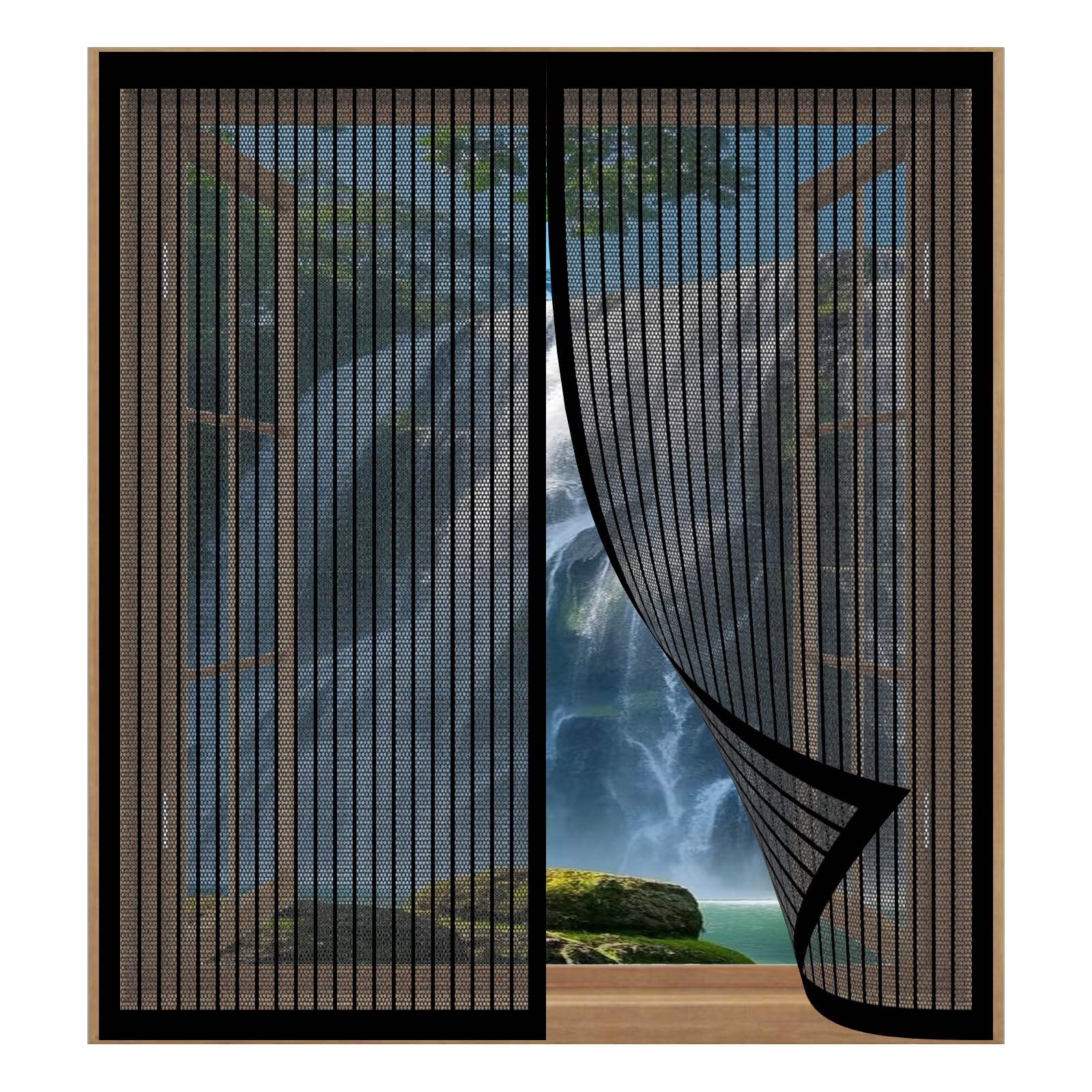 Yuanwan Black Magnetic Mosquito Net For Windows 113 X 109 Cm Easy Installation No Drilling Or Screwing Fly Bug Mosquito Mesh For Windows Nets To Keep Bugs Out,