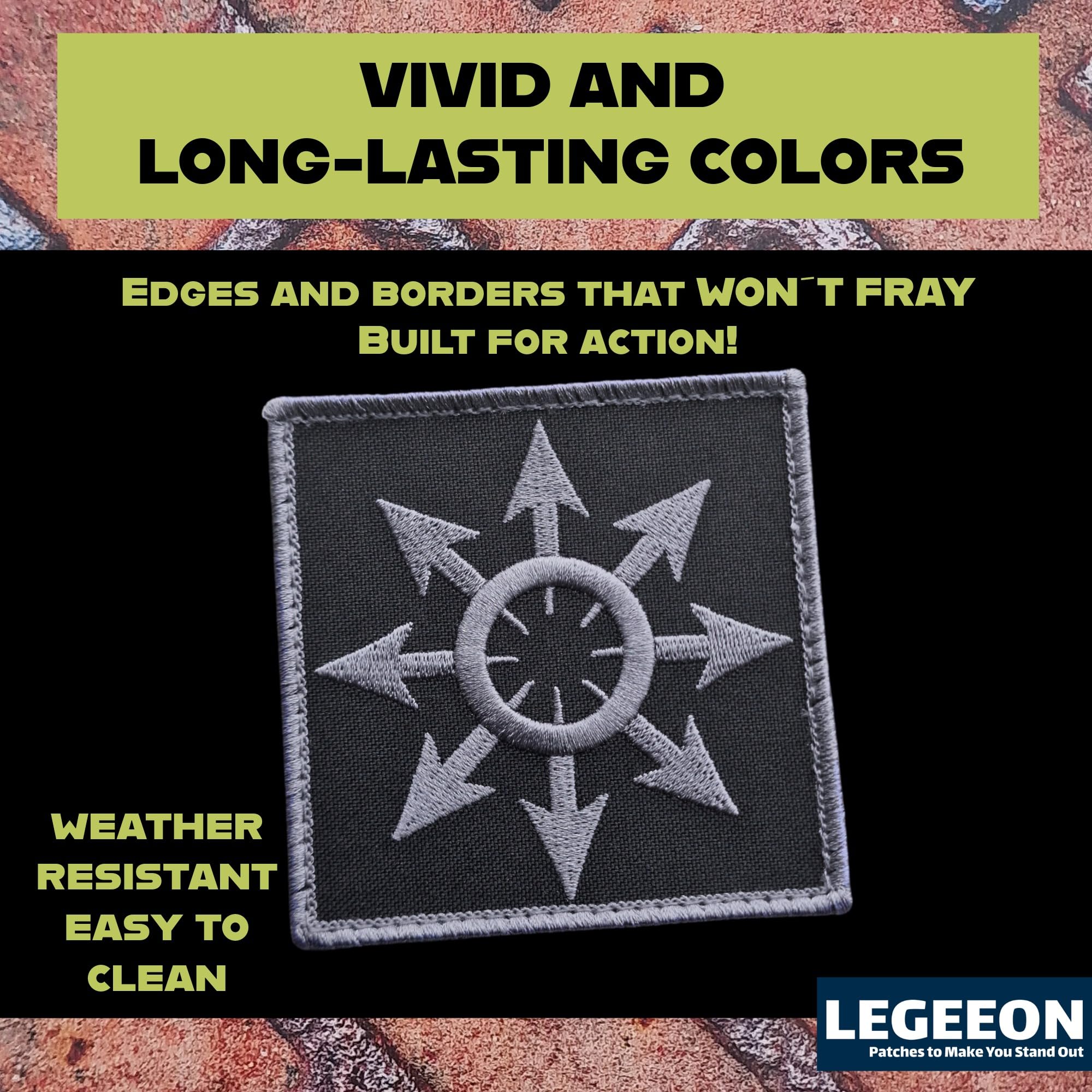Subdued Chaos Star Arrows Cross Chaosphere Symbol of Eight Magic Morale Touch Fastener Patch