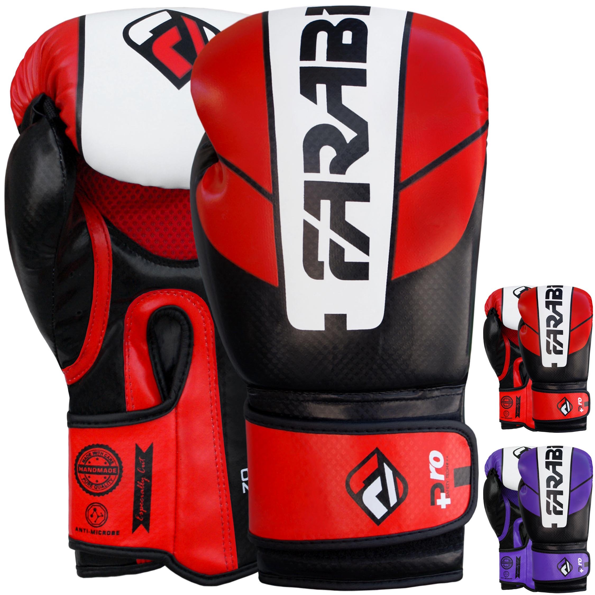 Farabi Sports Boxing Gloves 10oz, 12oz, 14oz, 16oz for Men & Women, Training, Fighting, Sparring, Kickboxing, Muay Thai, MMA and Punching Gloves (Black/Red, 16-oz) โ image 1